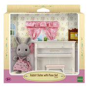 Sylvanian Families Rabbit Sister With Piano Set