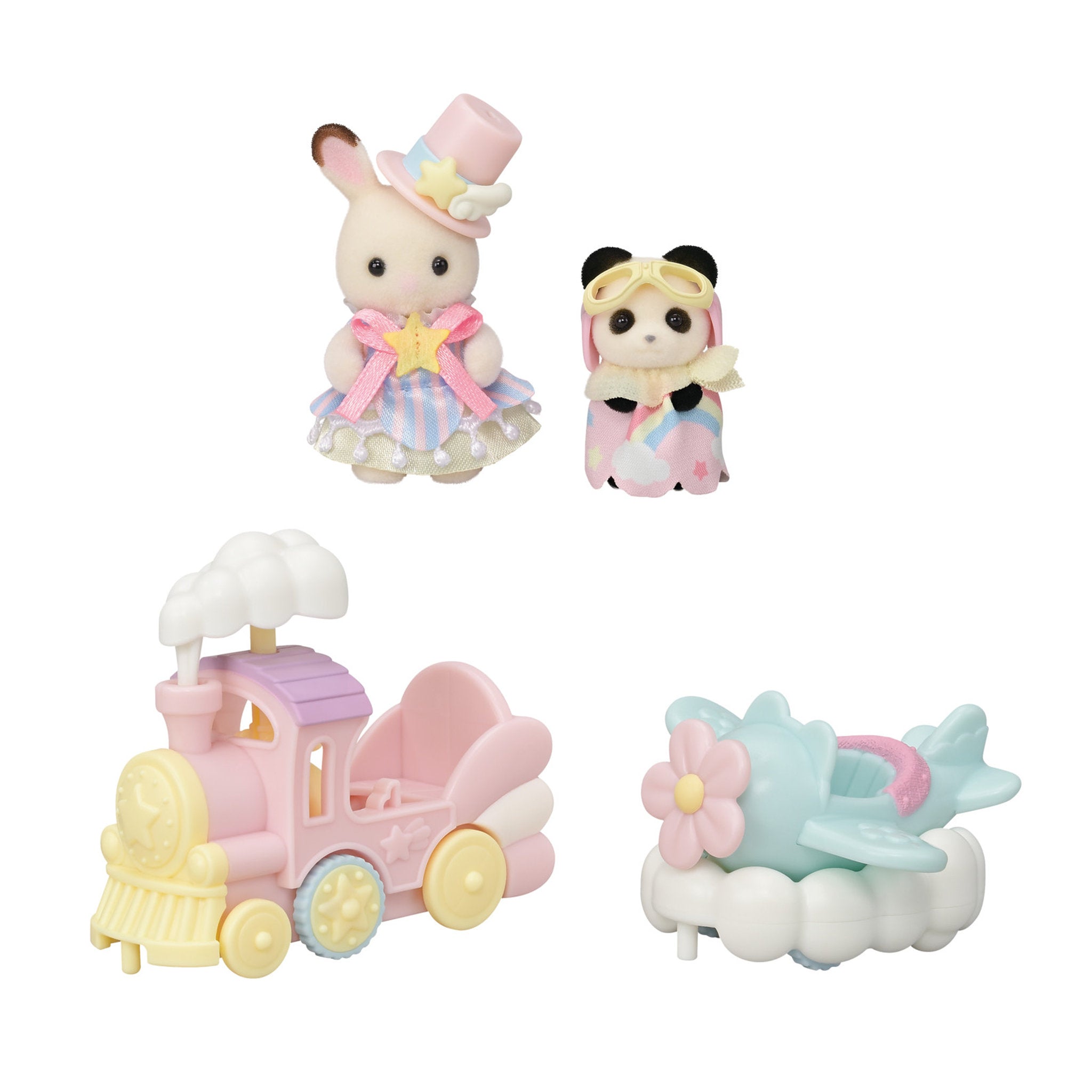 Sylvanian Families Amusement Park Ride Set - Plane & Train