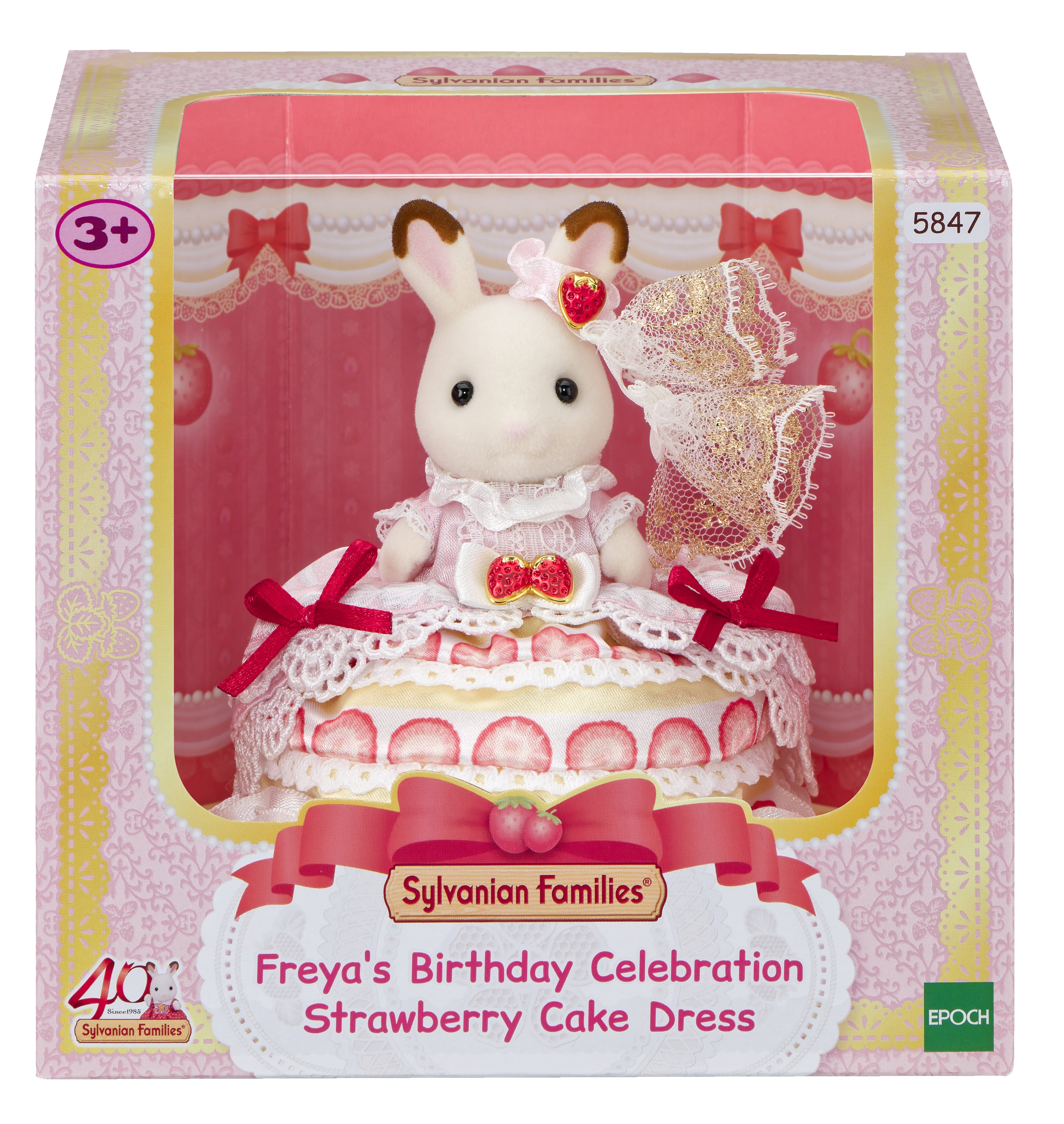 Sylvanian Families Freya's Birthday Celebration Strawberry Cake Dress