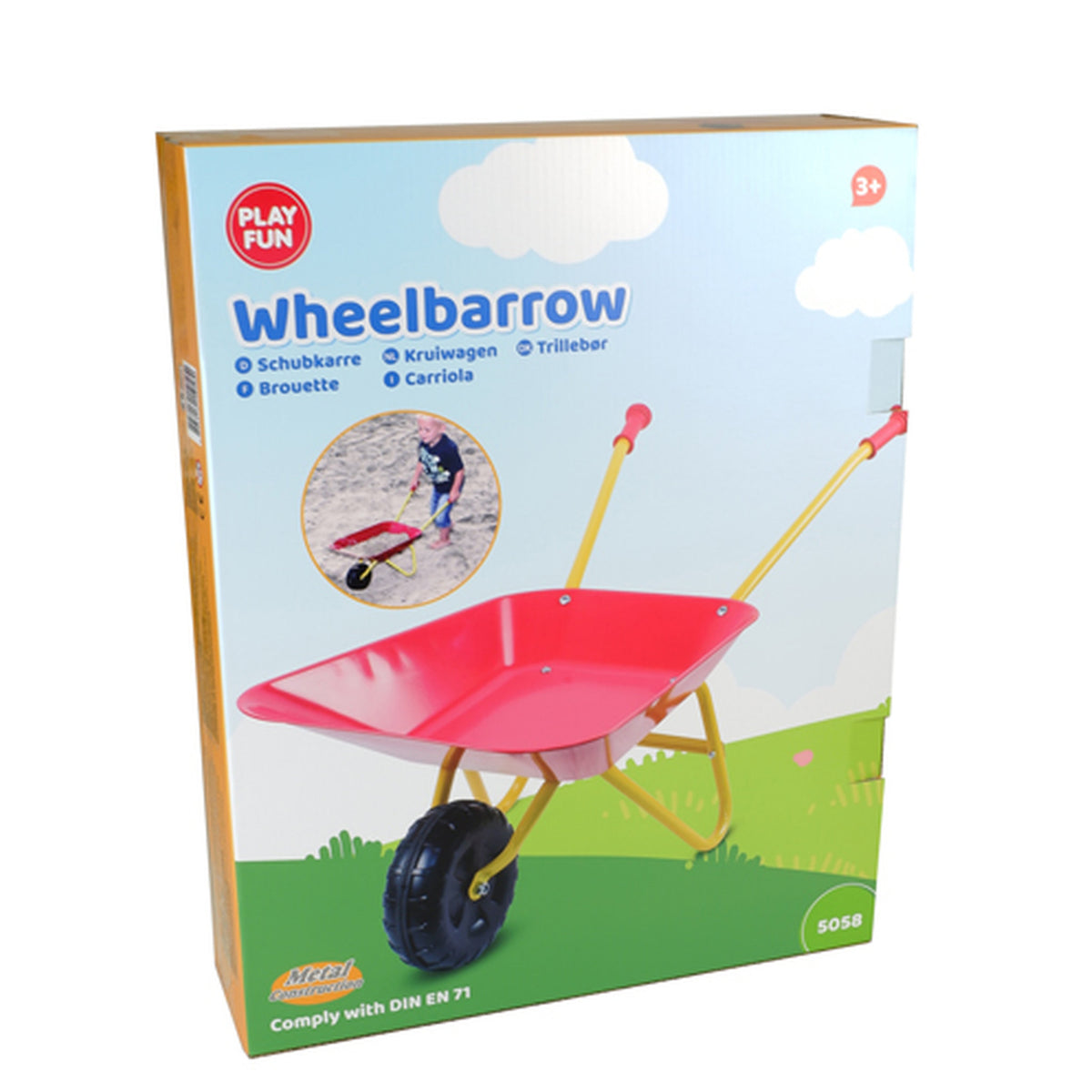 Playfun Metal Wheelbarrow