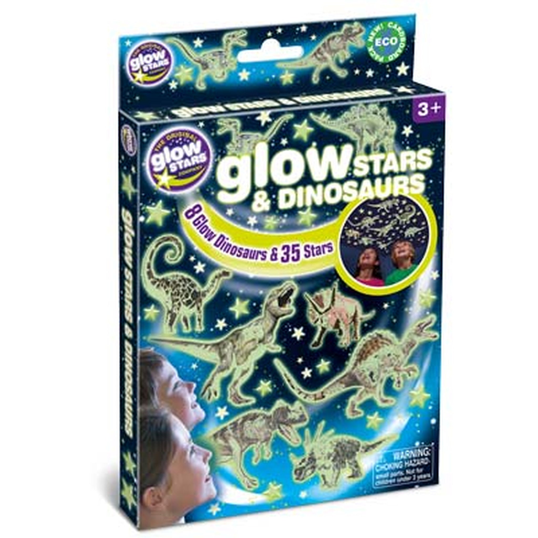 The Original Glow Stars 8 Dinosaurs & 35 Stars