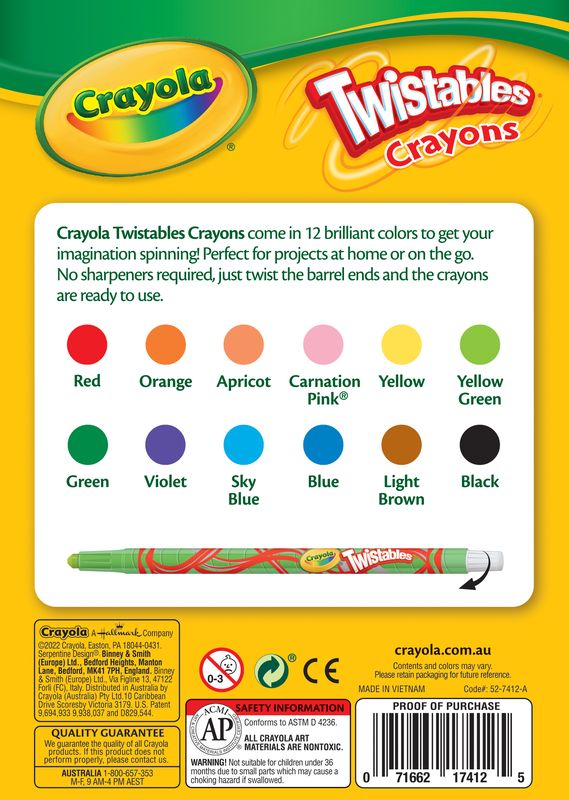 Crayola Twistables Crayons 12 Pack