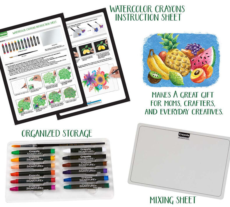 Crayola Signature Water Colour Crayons 12 Pack