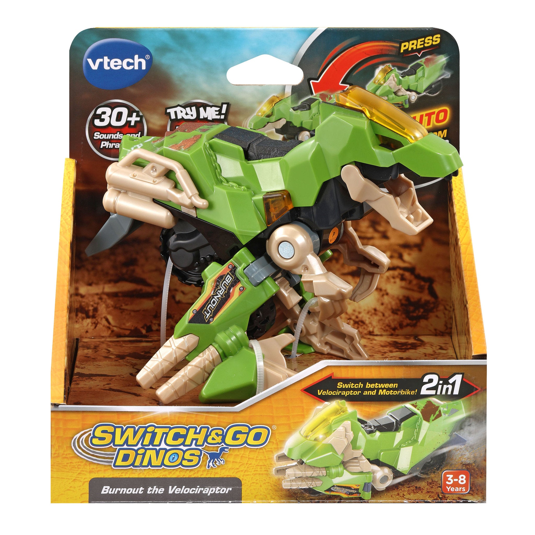 VTech Switch & Go 2in1 Burnout The Velociraptor