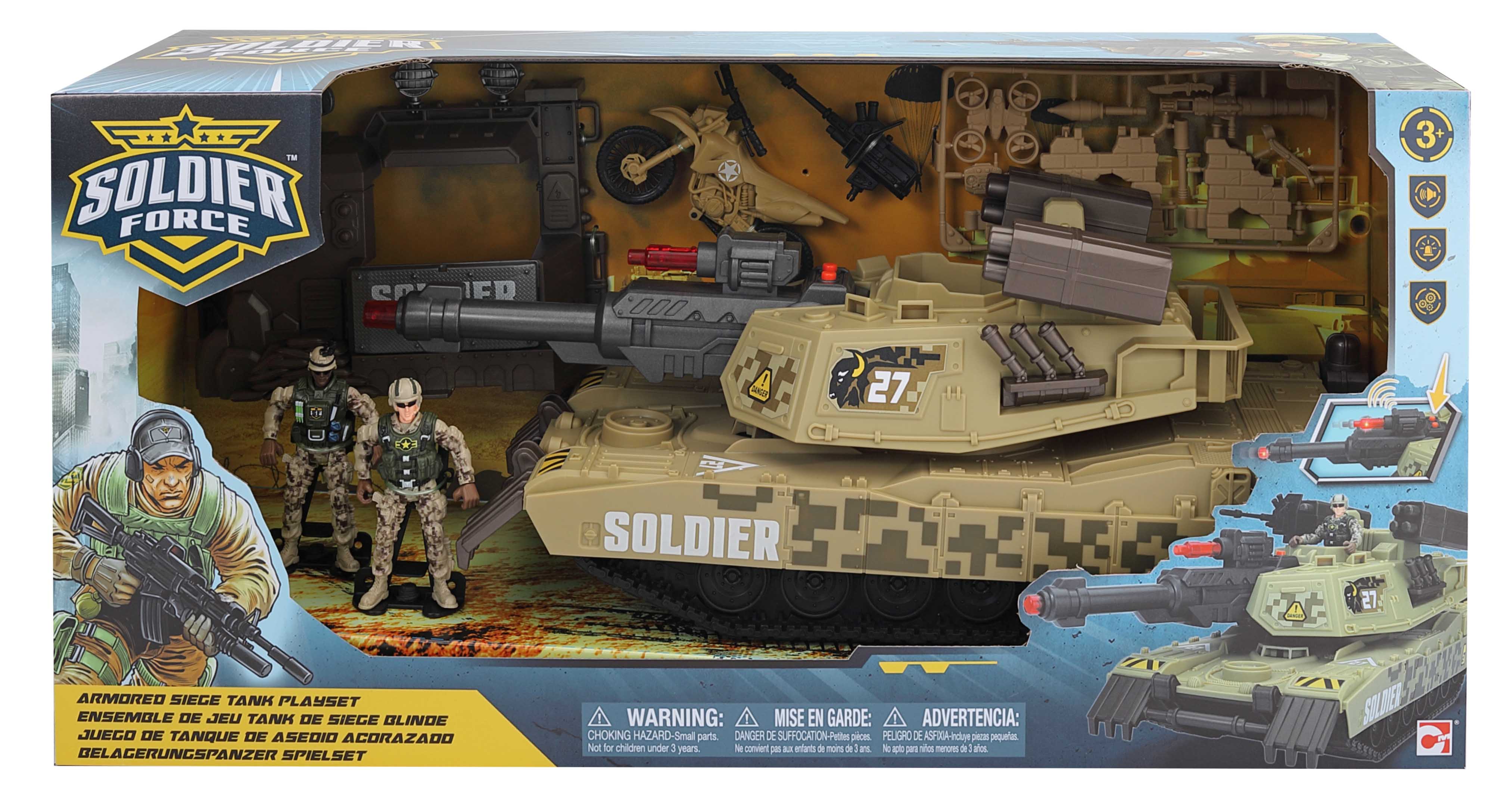Soldier Force Light & Sound Armored Siege Tank Playset