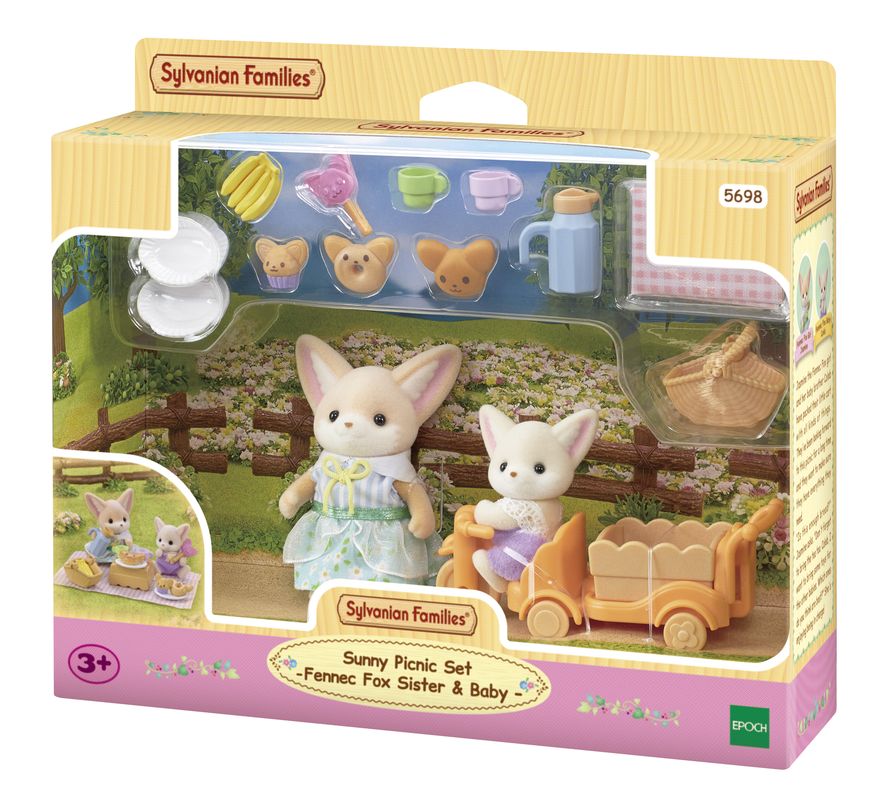 Sylvanian Families Sunny Picnic Set - Fennec Fox Sister & Baby - Toyworld Australia