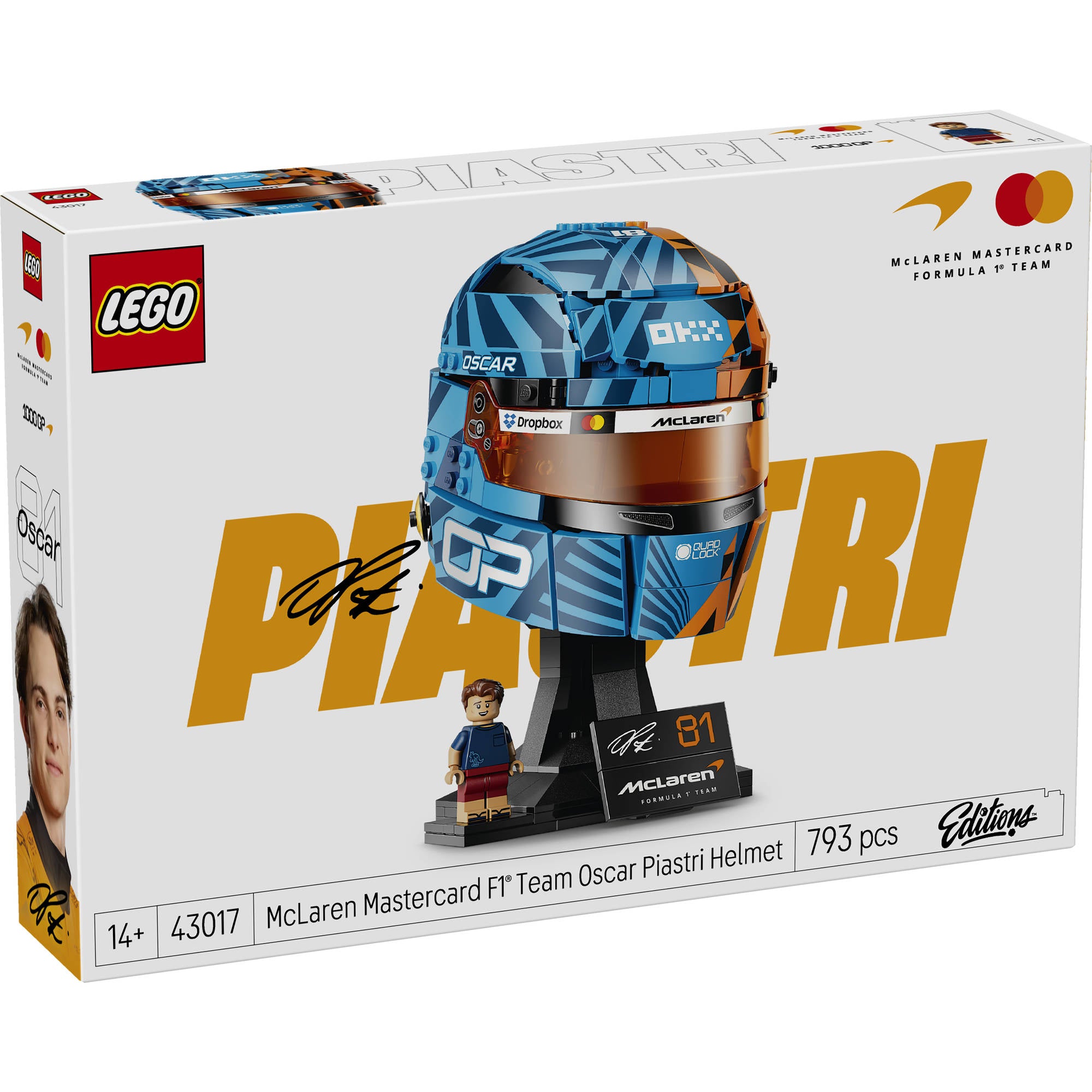 LEGO 43017 Editions Formula 1 McLaren Mastercard F1 Team Oscar Piastri Helmet