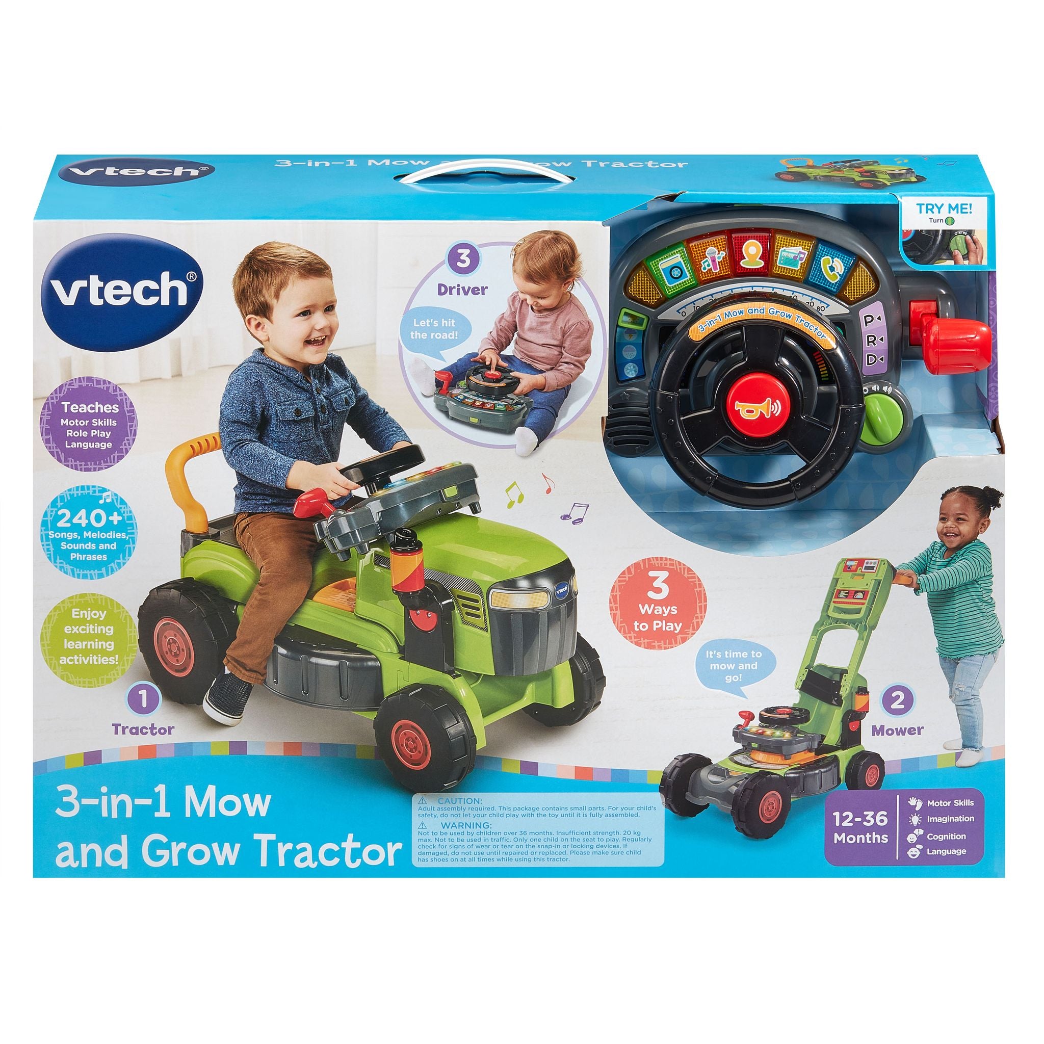 VTech 3-in-1 Mow & Grow Tractor - Green