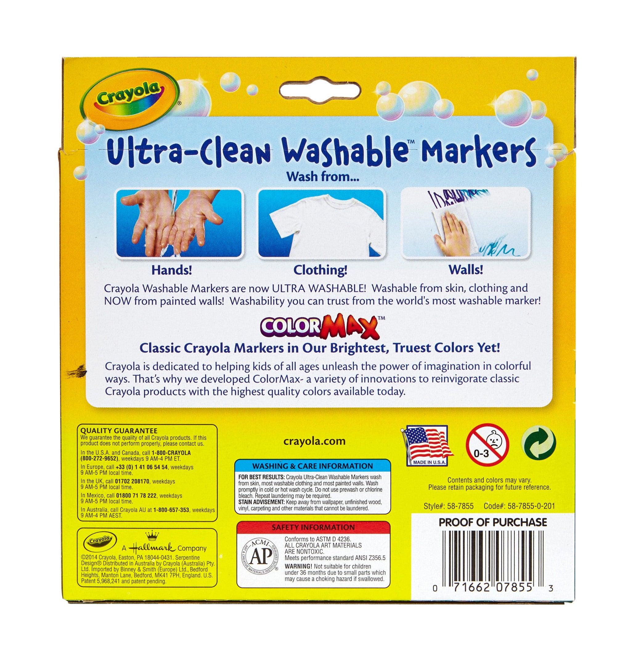 Crayola Ultra Clean Bright Markers 10 Colours