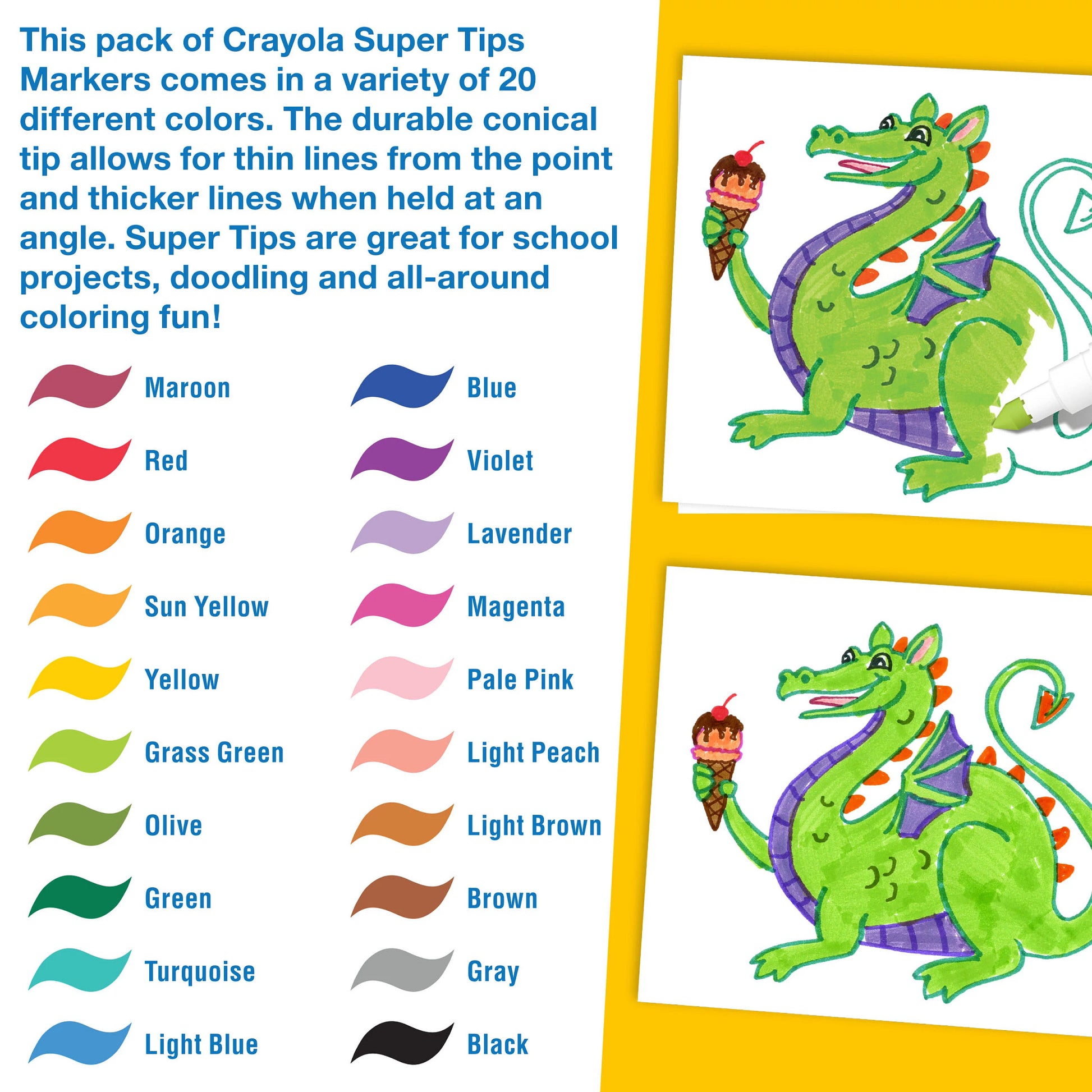 Crayola Super Tip Markers 20 Pack - Toyworld Australia