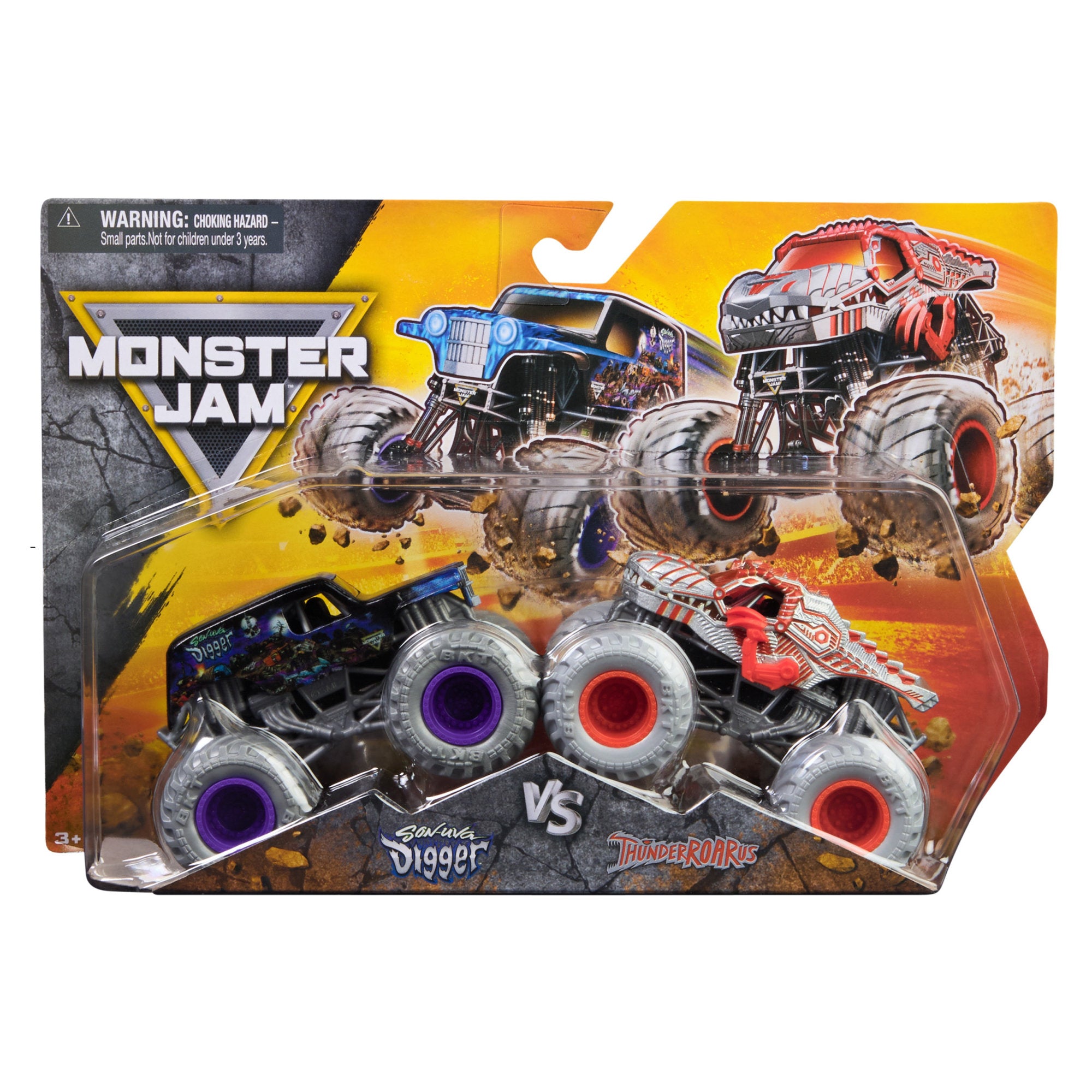 Monster Jam 1:64 Die-Cast 2 Pack Son-Uva Digger vs ThunderRoarus