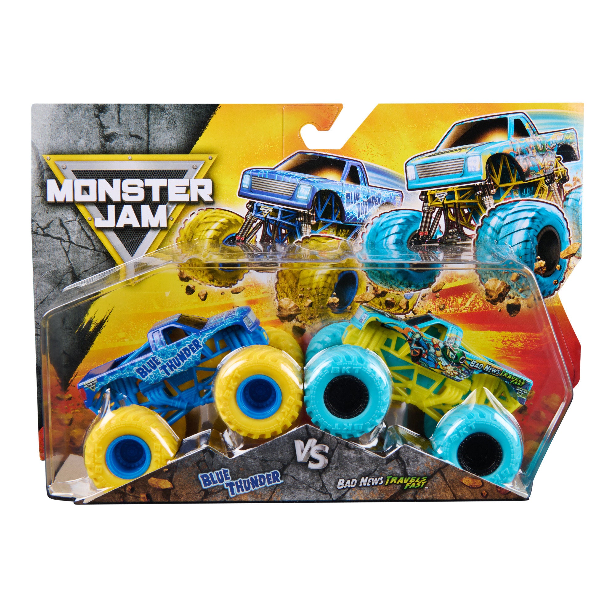 Monster Jam 1:64 Die-Cast Series 33 Blue Thunder Vs Bad News Travels Fast 2 Pack