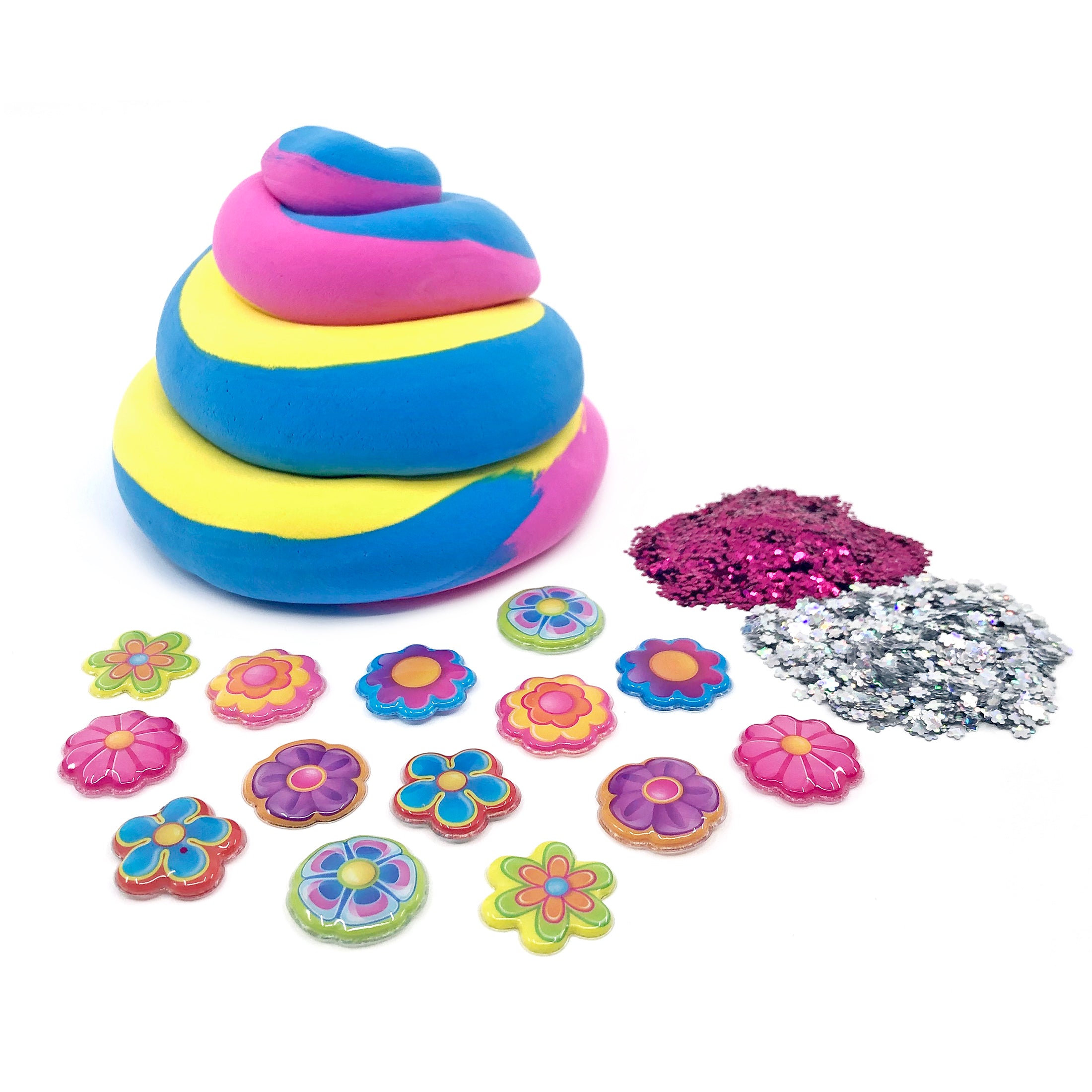Cra-Z-Slimy Fun Dome Topper Jar - Flower Power Tie Dye Fluffy - Toyworld Australia
