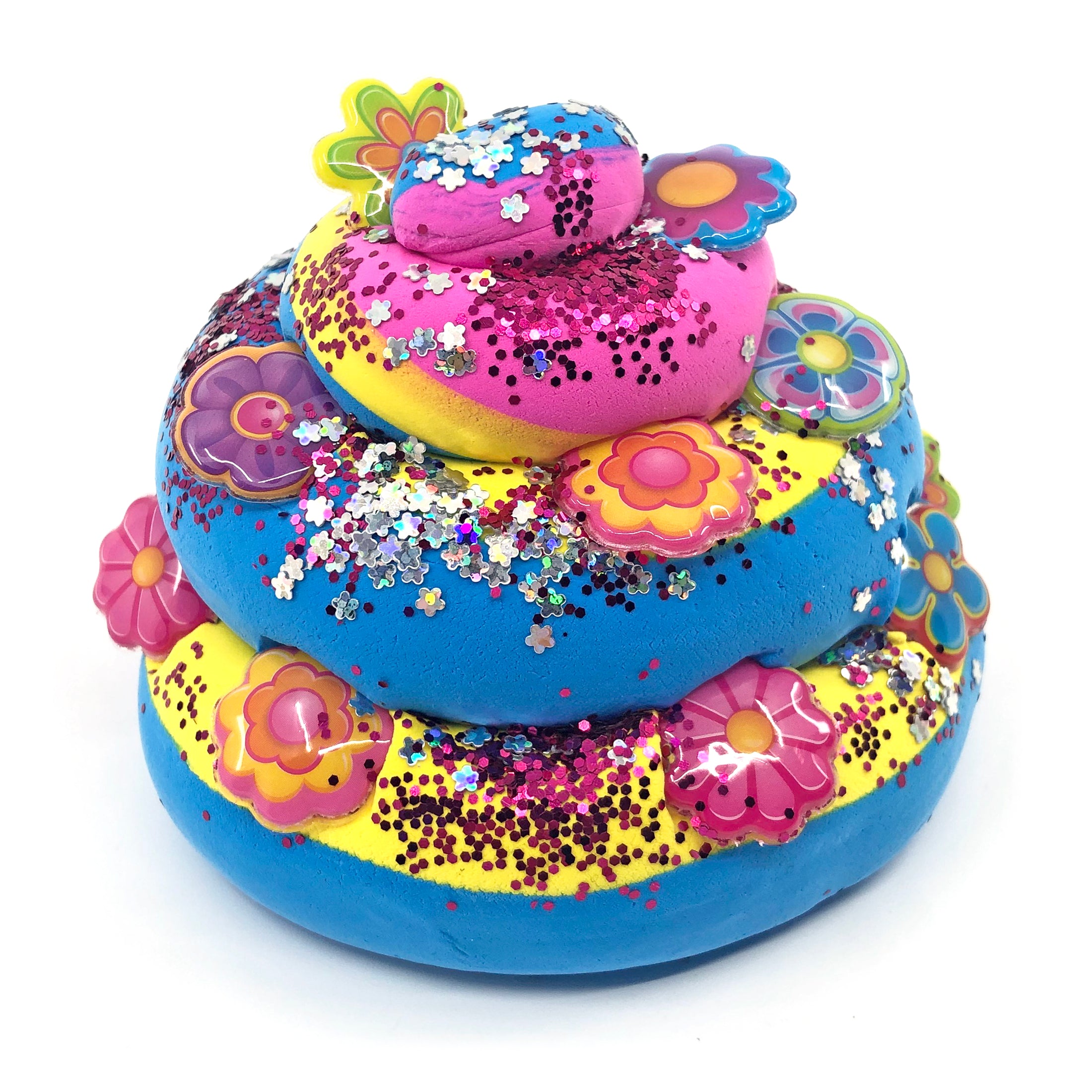 Cra-Z-Slimy Fun Dome Topper Jar - Flower Power Tie Dye Fluffy - Toyworld Australia