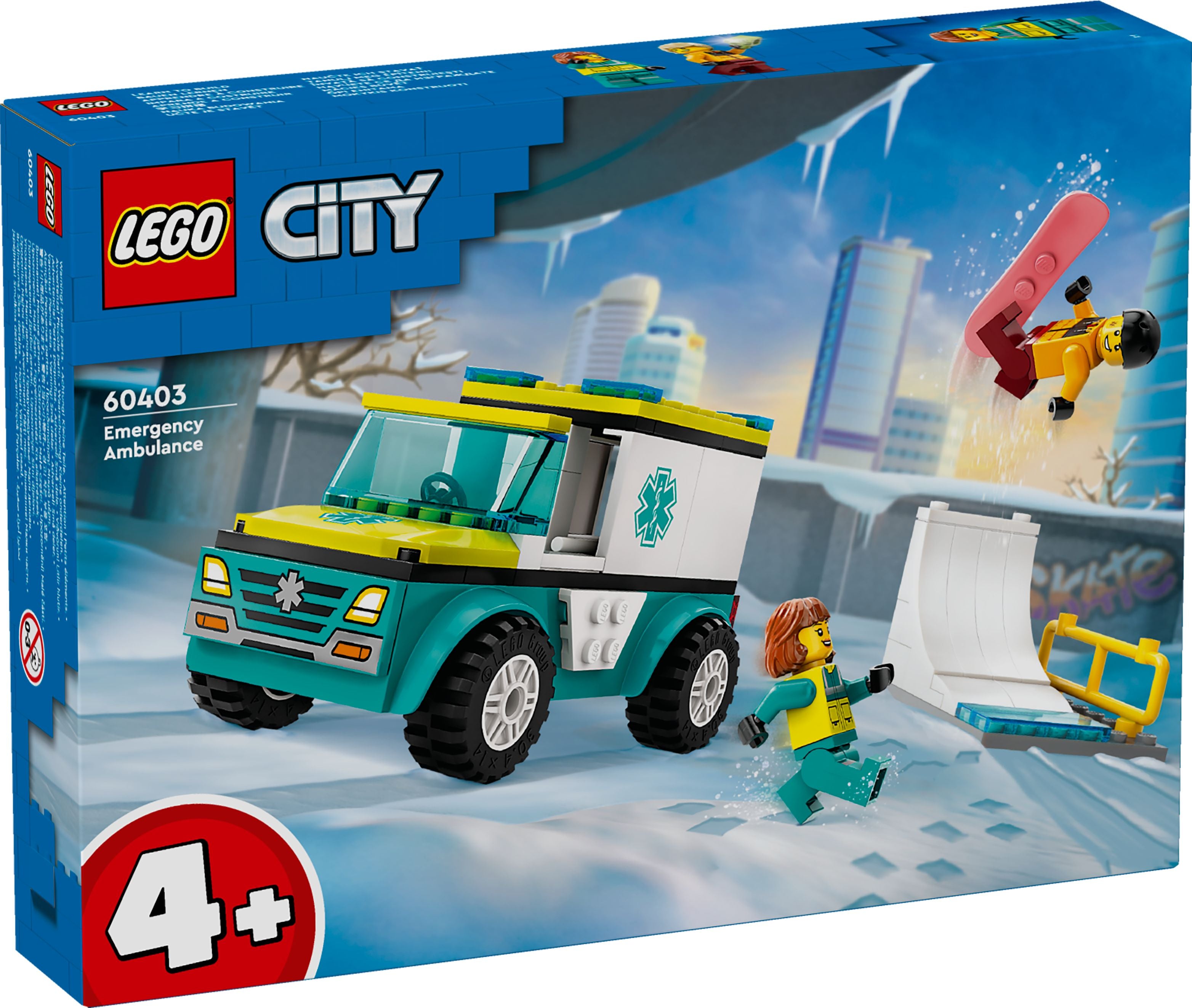 LEGO 60403 City Emergency Ambulance And Snowboarder