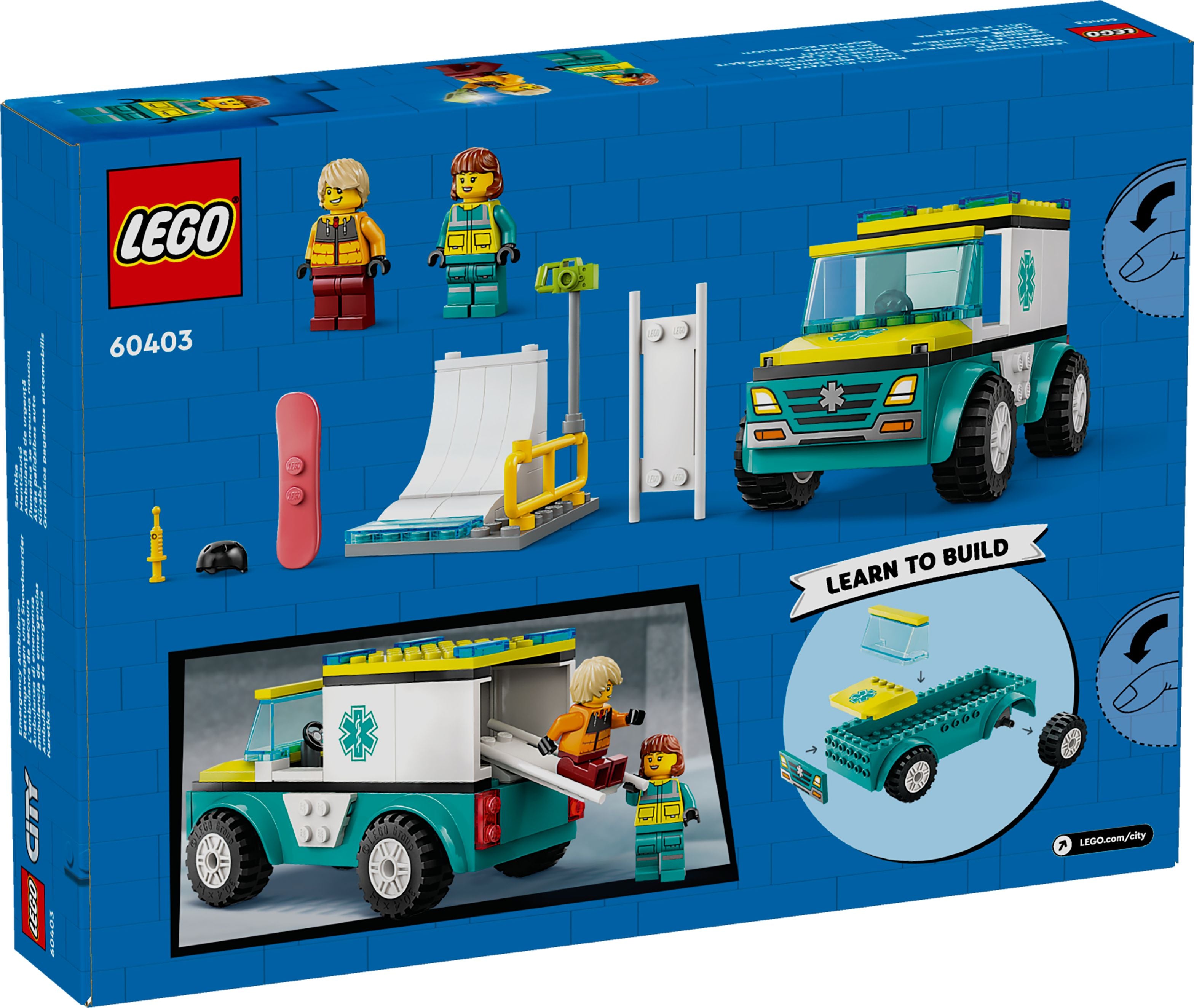 LEGO 60403 City Emergency Ambulance And Snowboarder