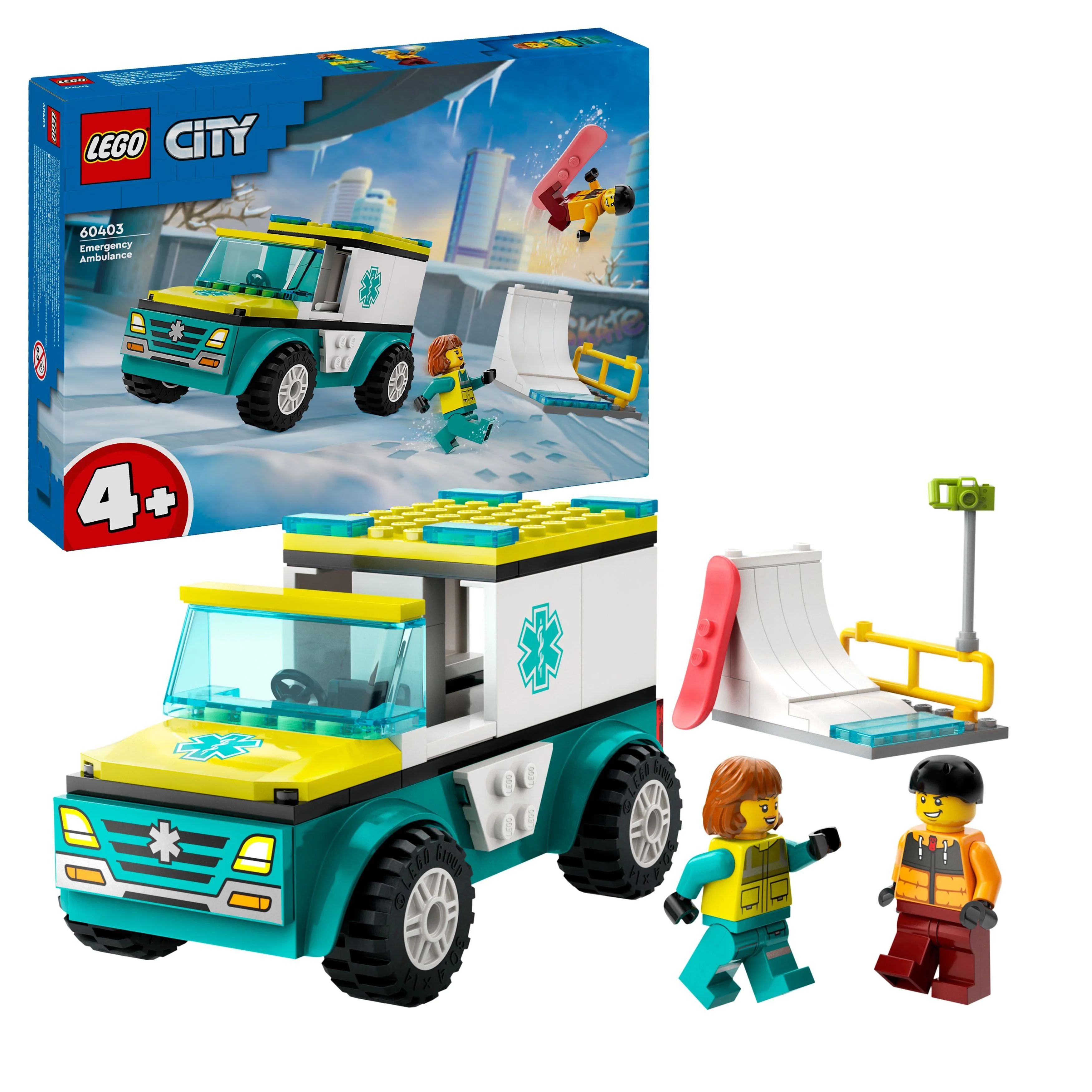 LEGO 60403 City Emergency Ambulance And Snowboarder