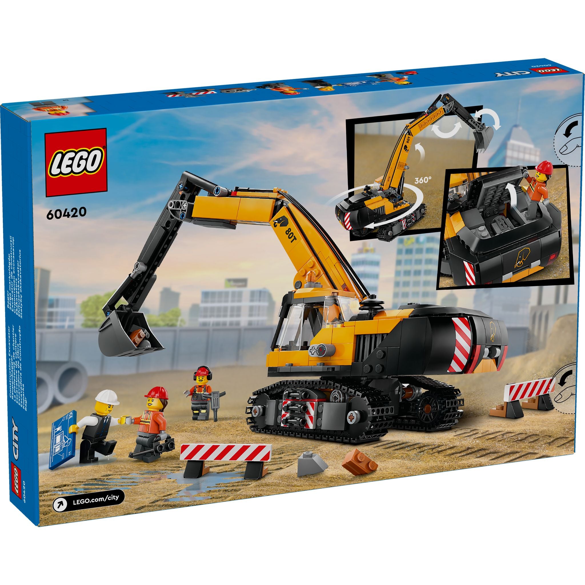 LEGO 60420 City Yellow Construction Excavator