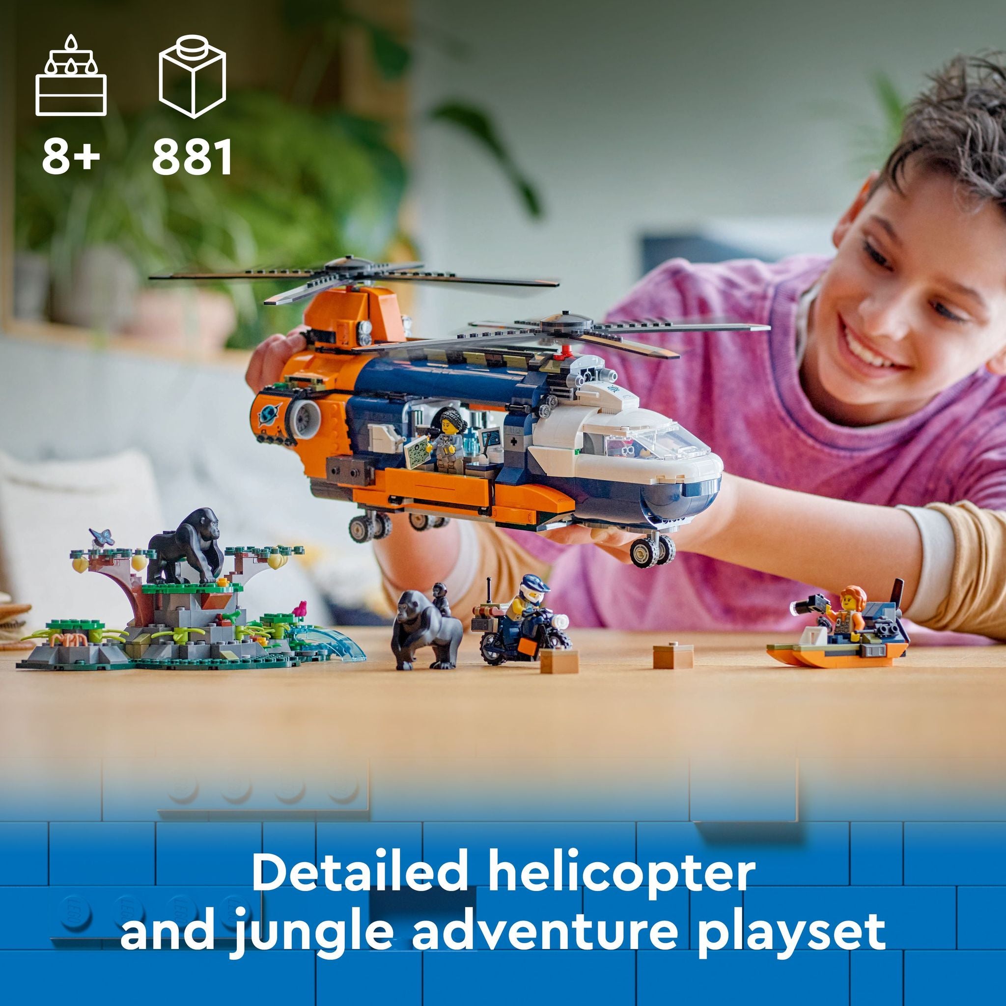 LEGO 60437 City Jungle Explorer Helicopter At Base Camp