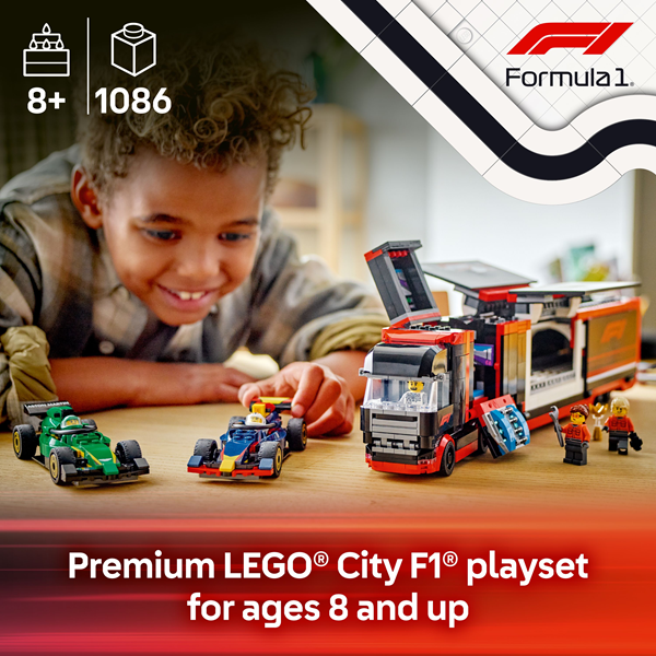 LEGO 60445 City F1 Truck with RB20 & AMR24 F1 Cars