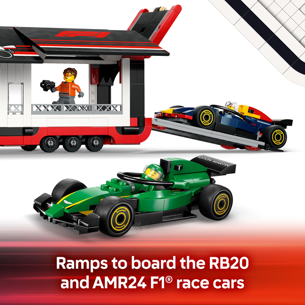 LEGO 60445 City F1 Truck with RB20 & AMR24 F1 Cars