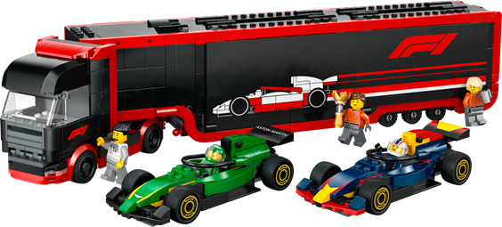 LEGO 60445 City F1 Truck with RB20 & AMR24 F1 Cars