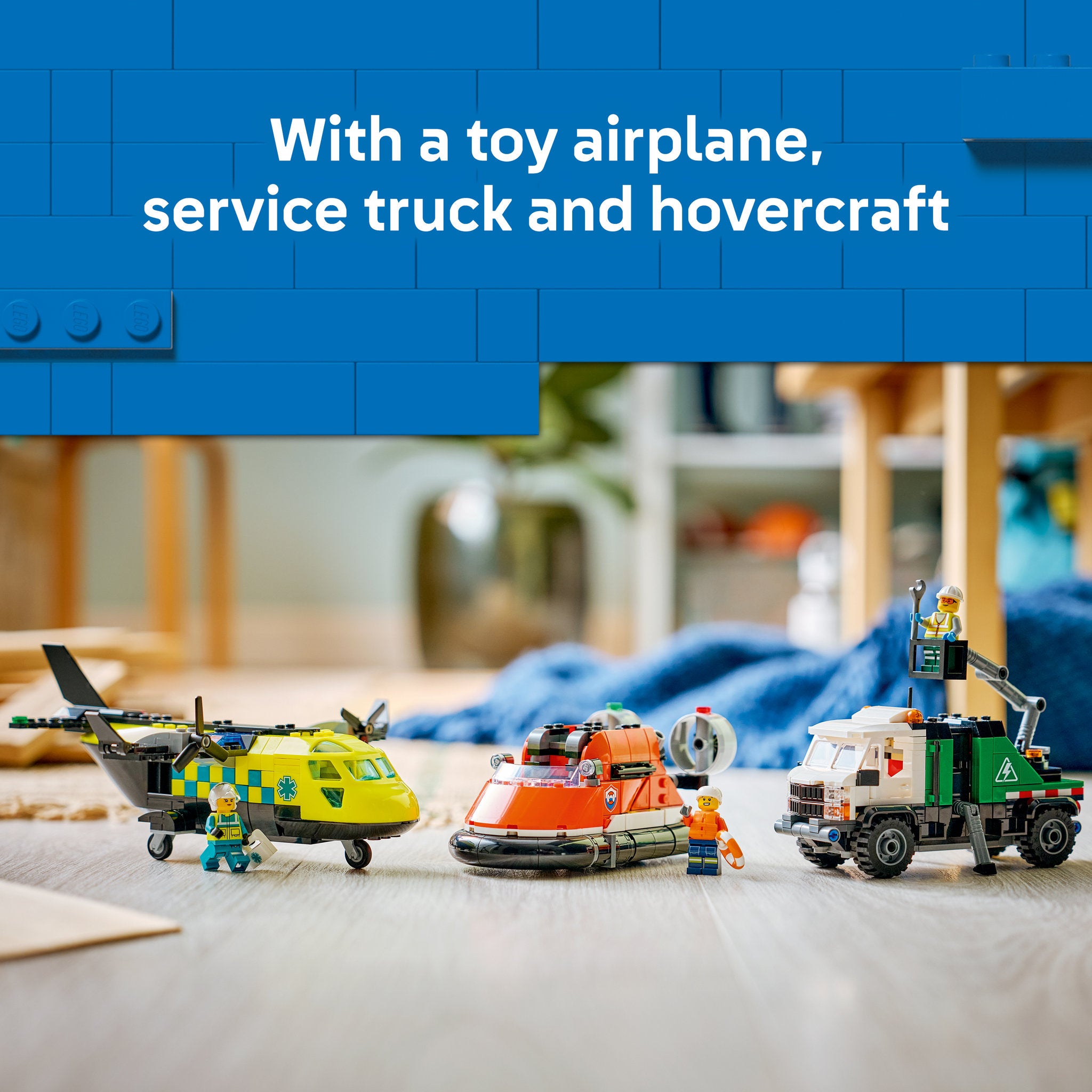 LEGO 60505 Airplane, Service Truck & Hovercraft Remix