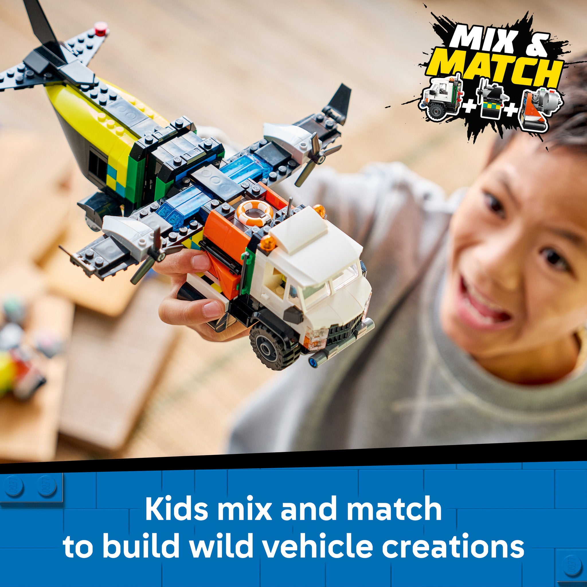 LEGO 60505 Airplane, Service Truck & Hovercraft Remix