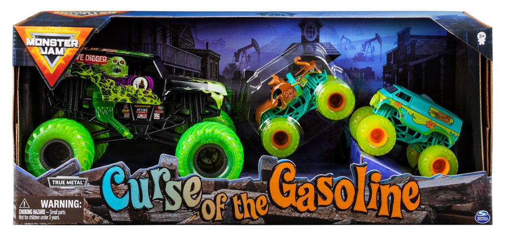 MONSTER JAM CURSE OF THE GASOLINE 3 PACK
