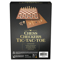 CLASSIC GAMES CHESS, CHECKERS & TIC TAC TOE
