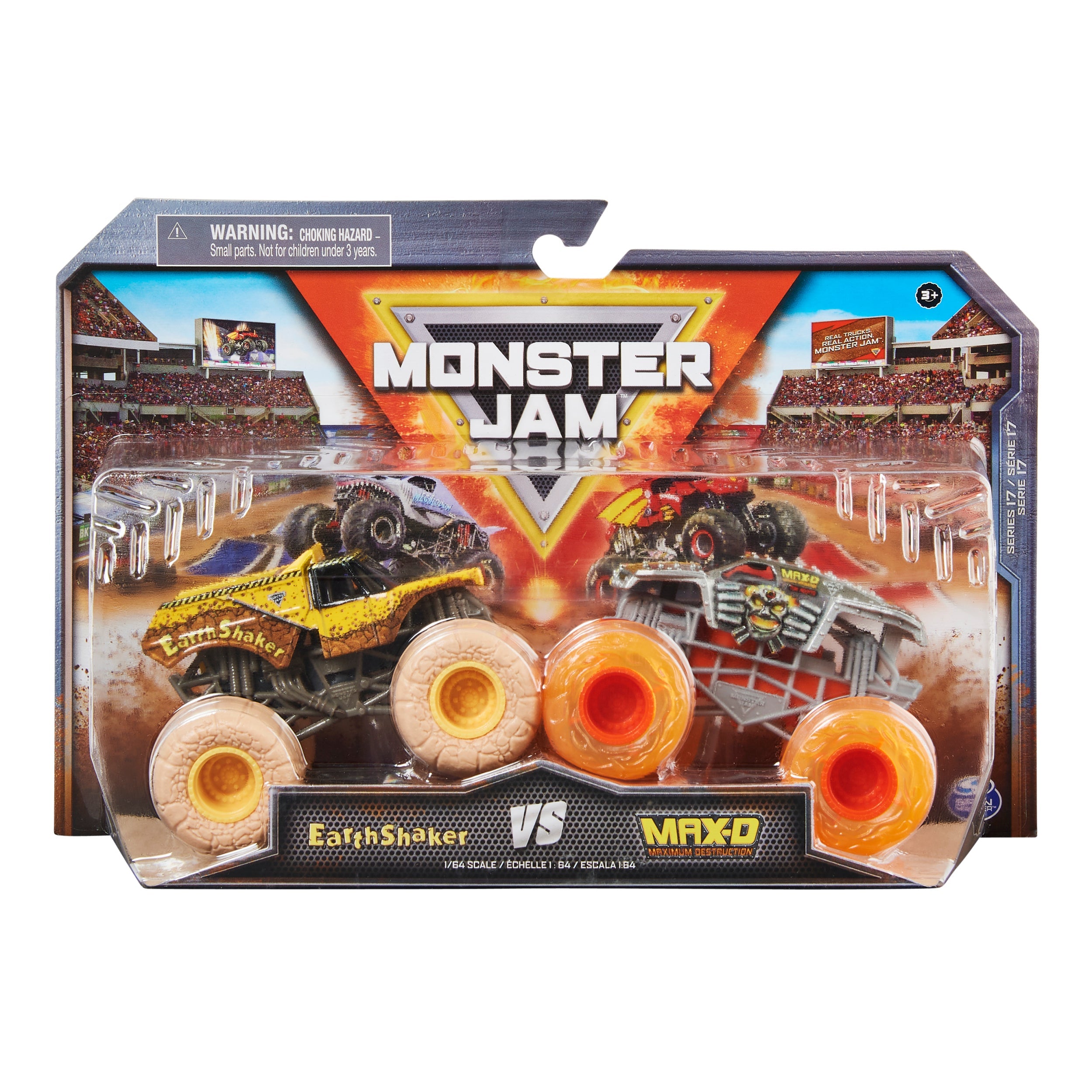 Monster Jam 1:64 2 Pack Earth Shaker vs Max-D