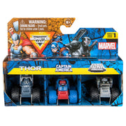 Monster Jam Mini Marvel 3 Pack Bundle - Thor, Captain America & War Machine - Toyworld Australia