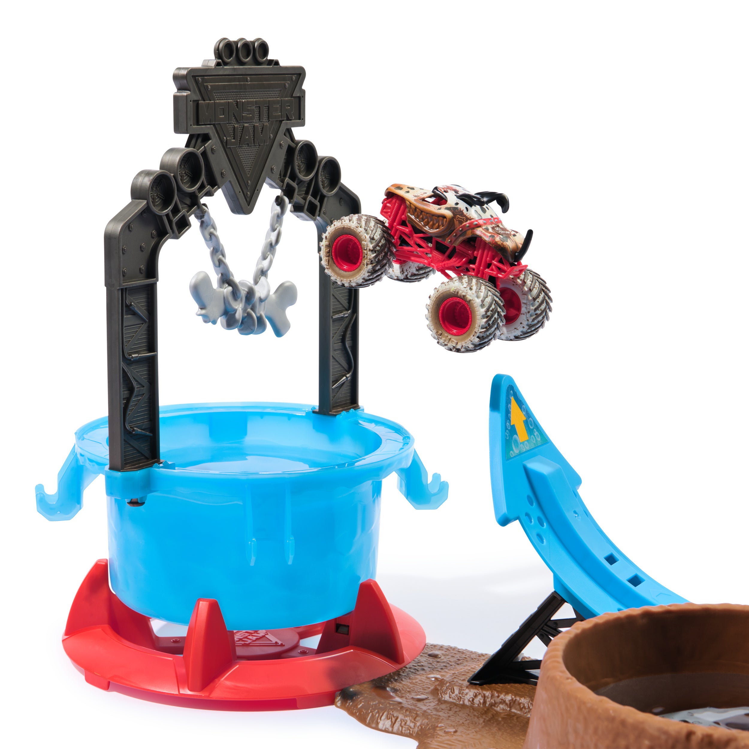 Monster Jam 1:64 Mud Blasters Dunk Tank Playset - Monster Mutt Dalmation