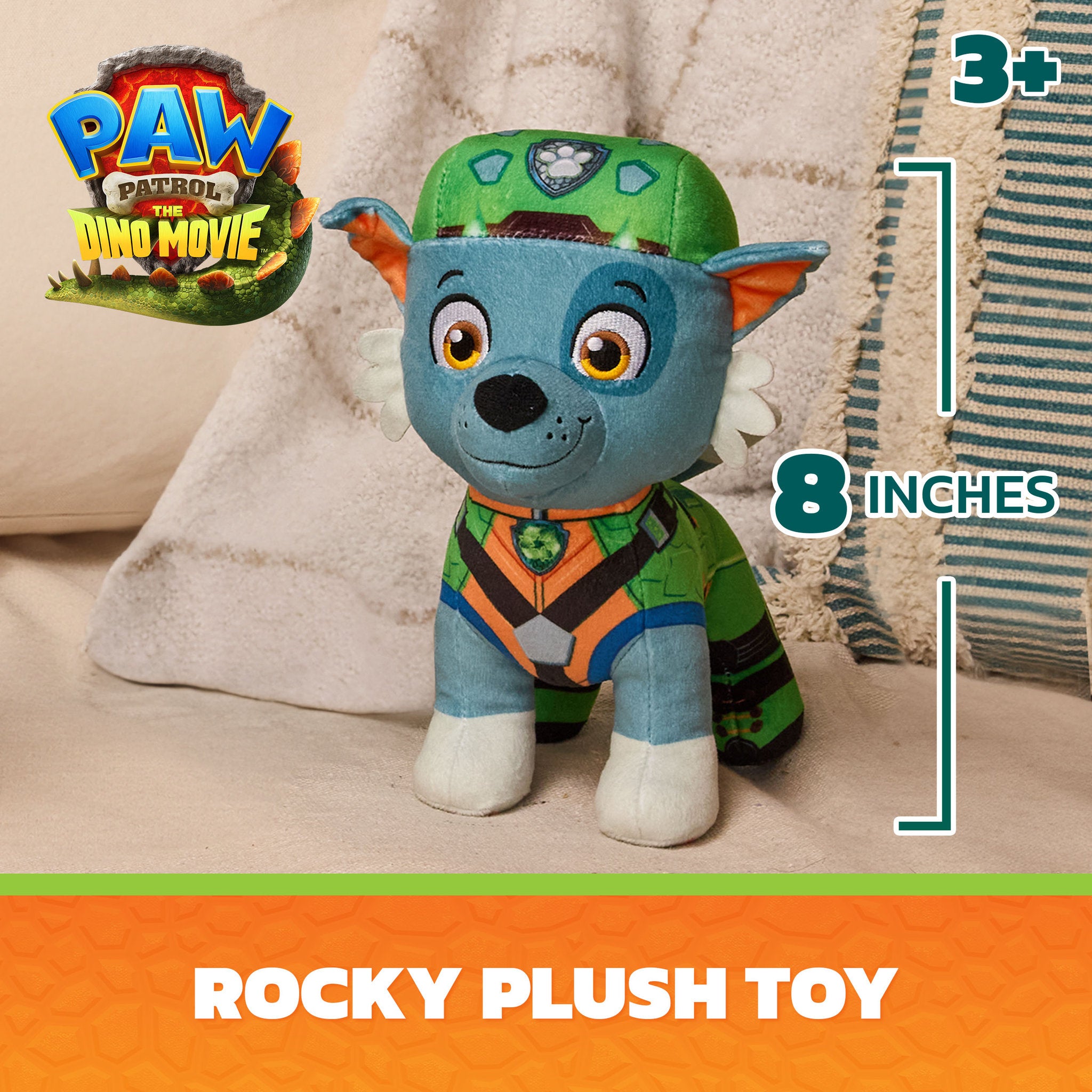 PAW Patrol The Dino Movie  8 Inch Plush - Rocky