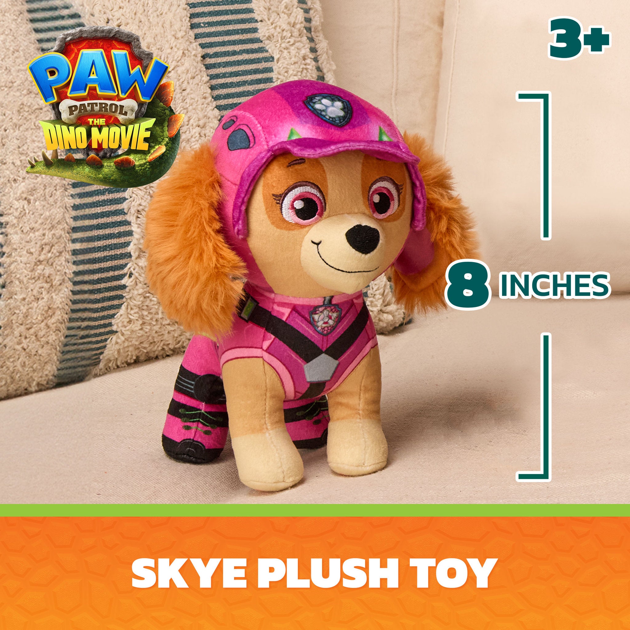 PAW Patrol The Dino Movie 8 Inch Plush - Skye