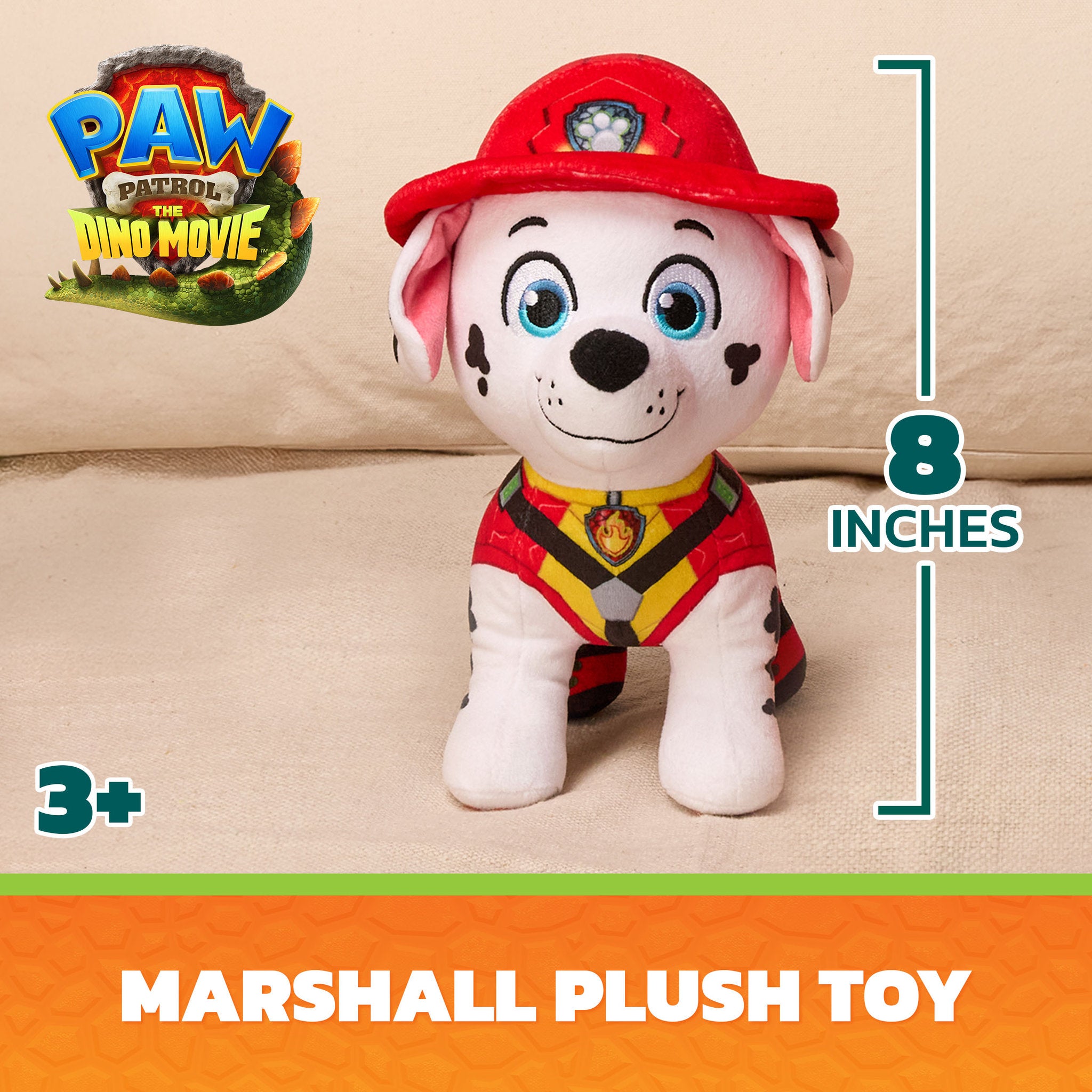 PAW Patrol The Dino Movie 8 Inch Plush - Marshall