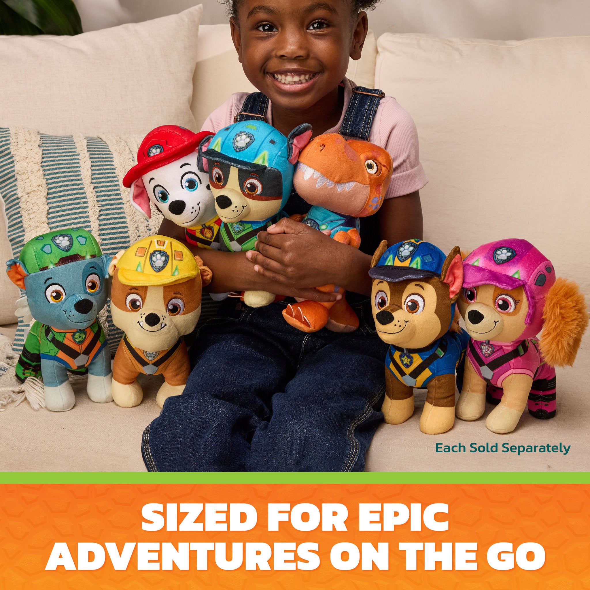 PAW Patrol The Dino Movie 8 Inch Plush - Rubble