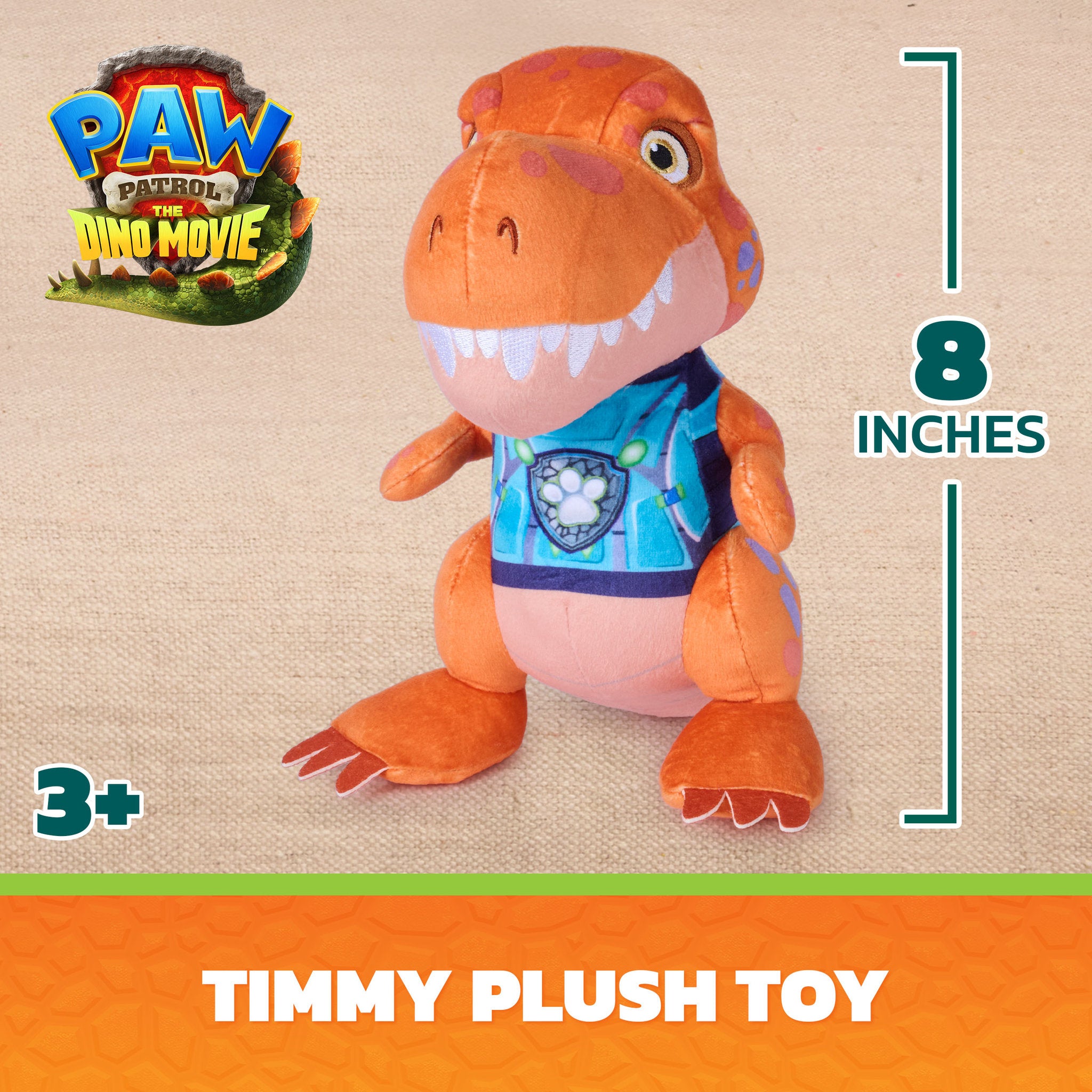 PAW Patrol The Dino Movie 8 Inch Plush - Timmy