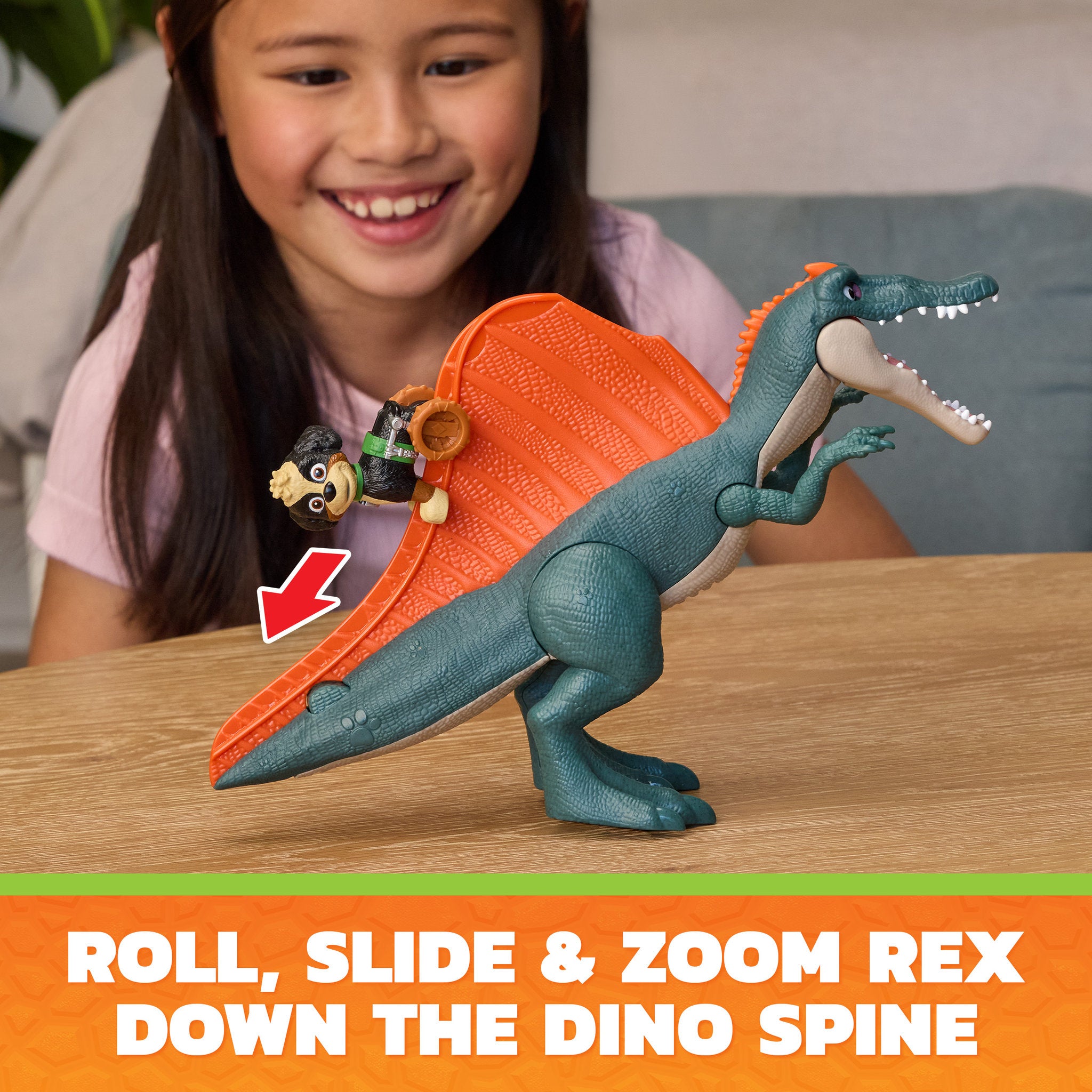 PAW Patrol The Dino Movie Rise & Roll Dino Set