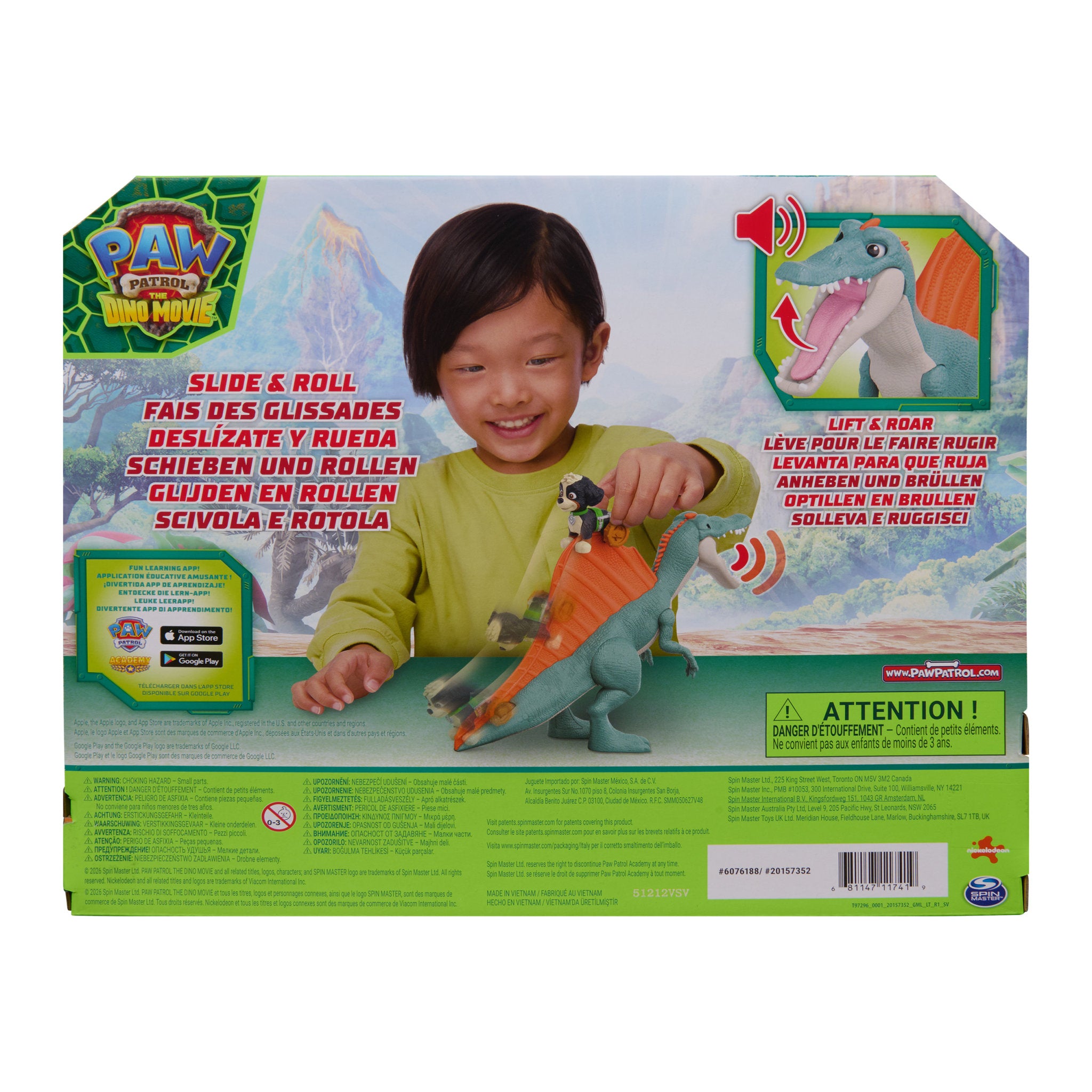 PAW Patrol The Dino Movie Rise & Roll Dino Set