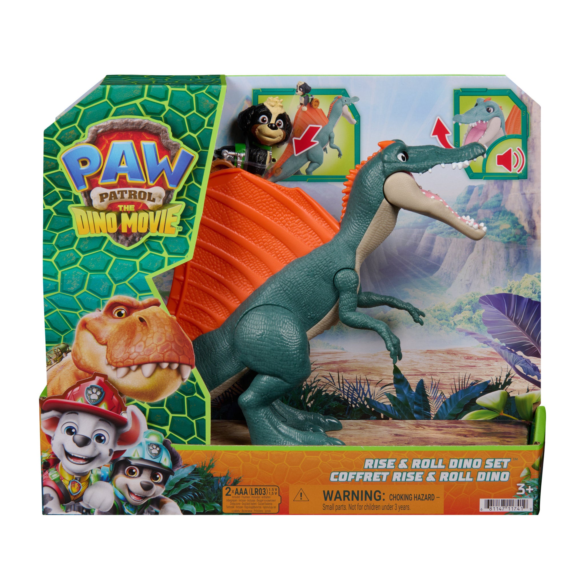 PAW Patrol The Dino Movie Rise & Roll Dino Set