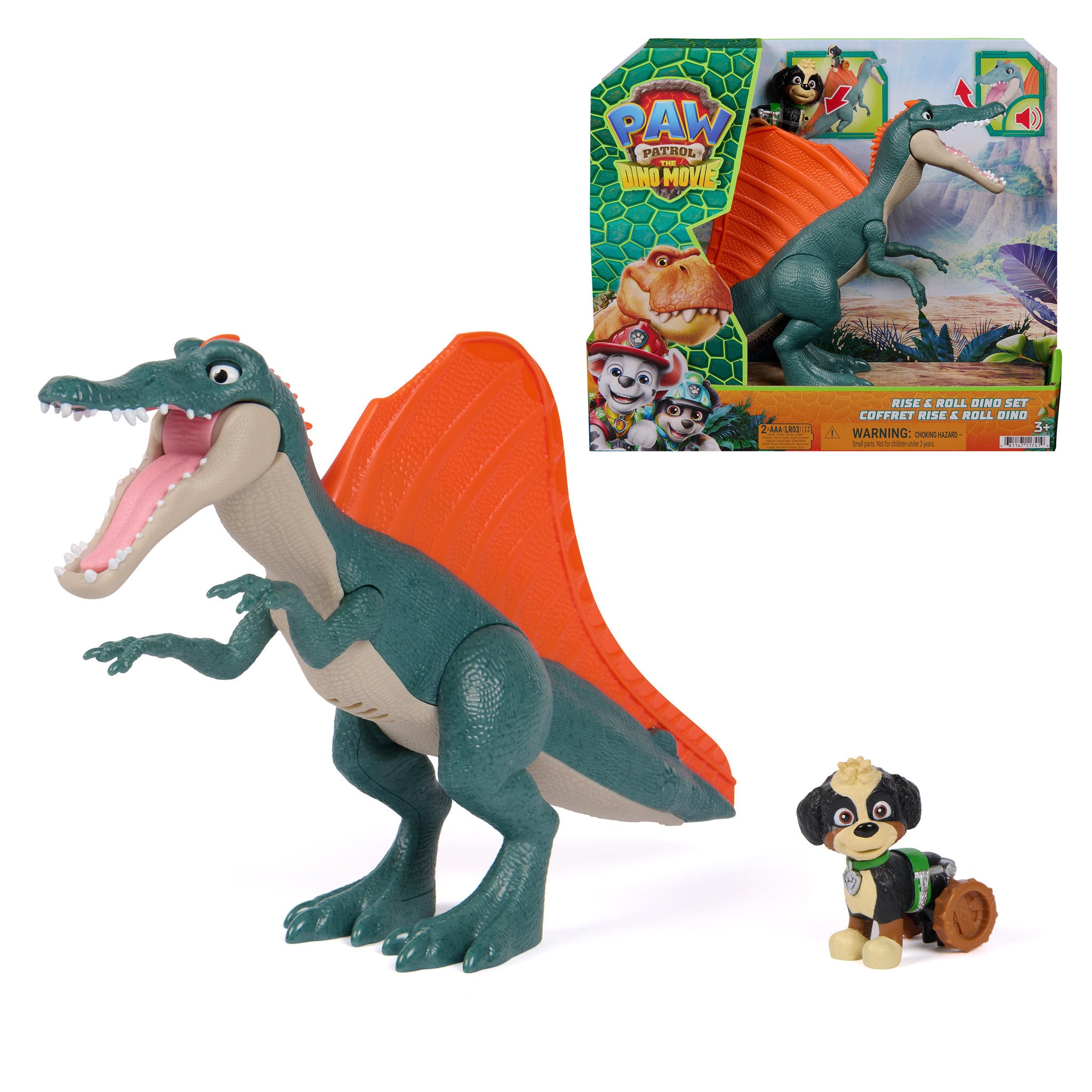 PAW Patrol The Dino Movie Rise & Roll Dino Set