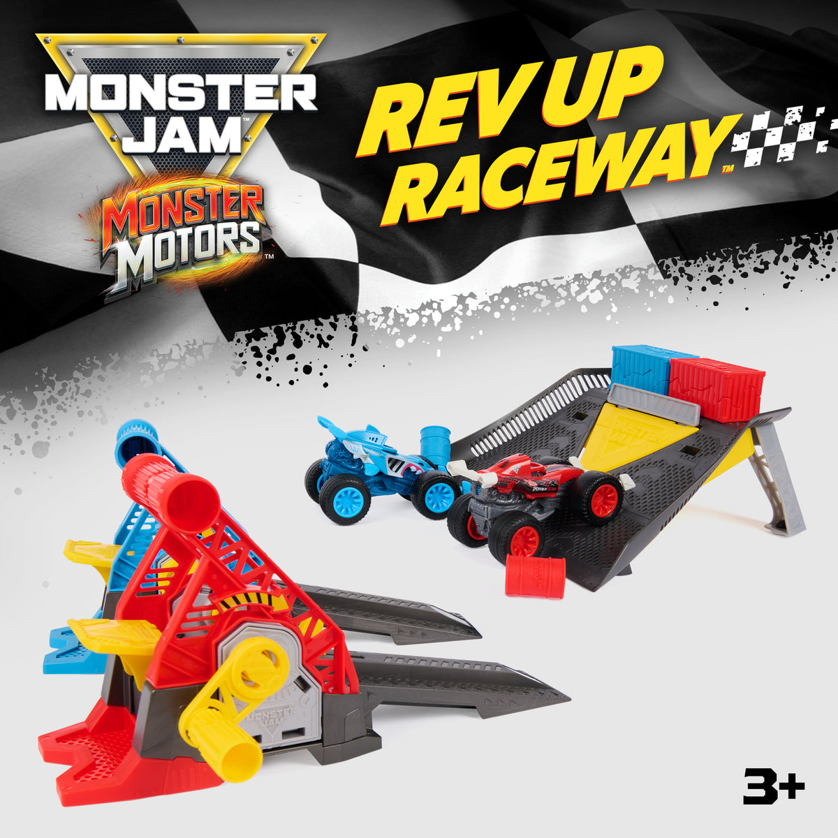 Monster Jam Monster Motors 1:64 Rev Up Raceway Playset