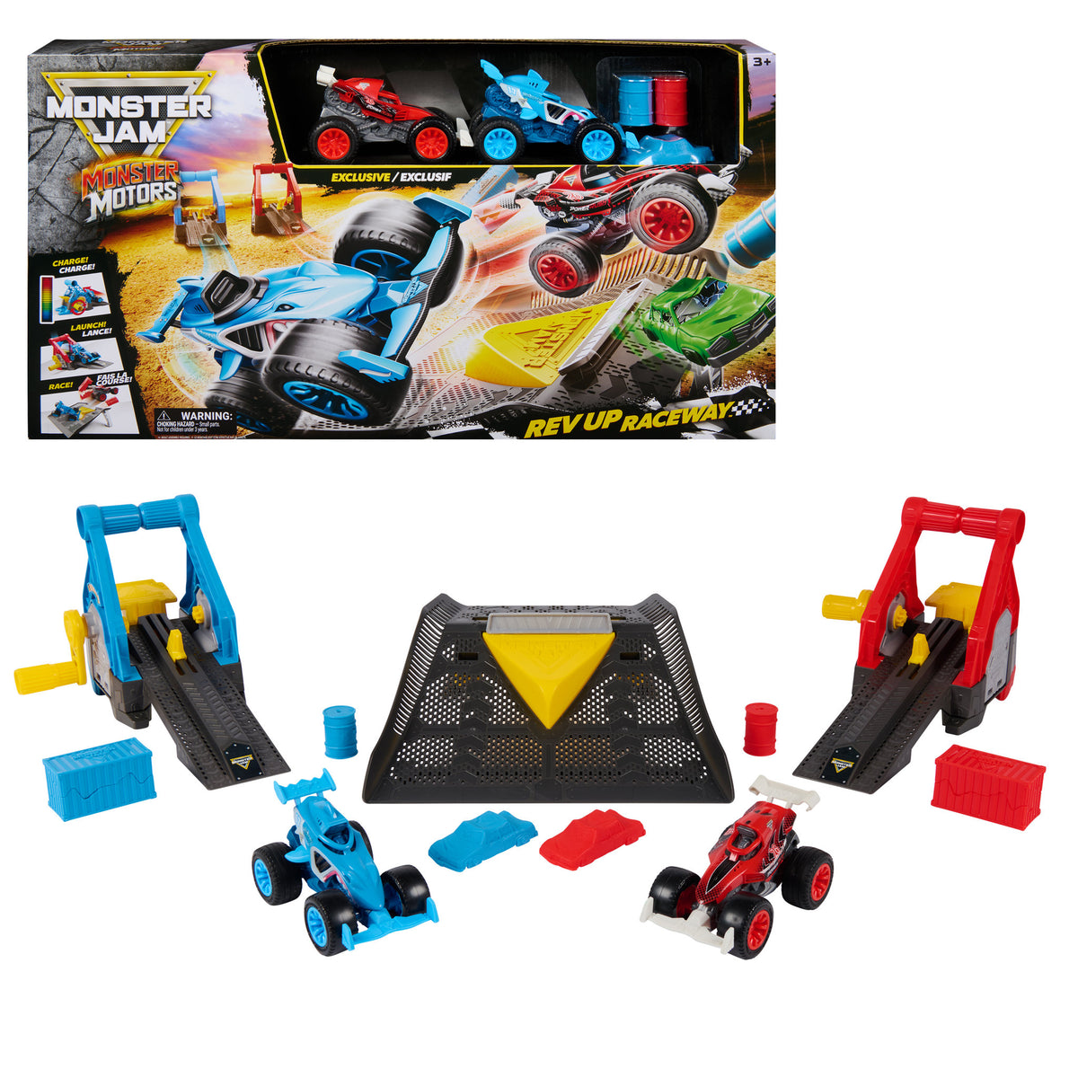 Monster Jam Monster Motors 1:64 Rev Up Raceway Playset