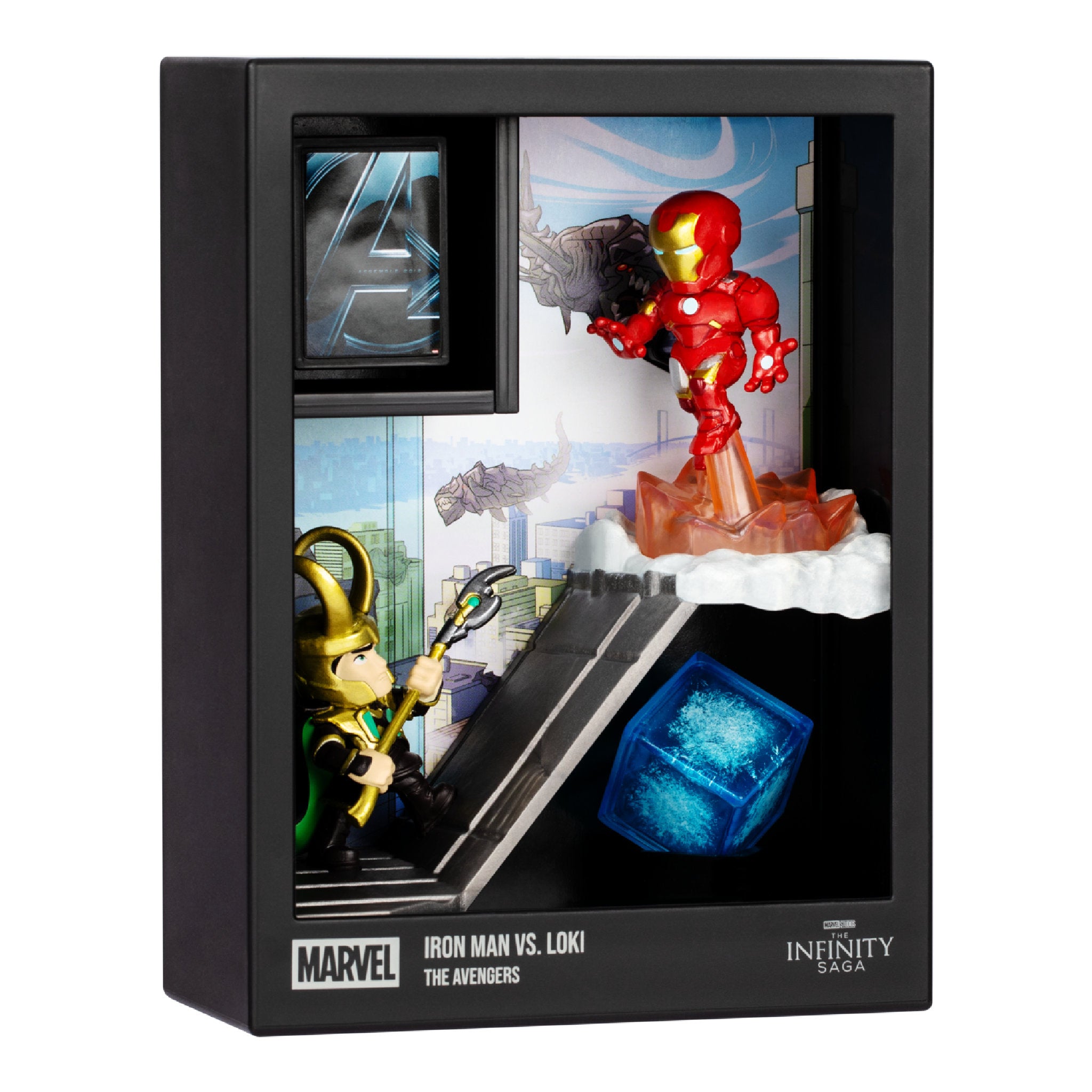 Fandrop Marvel MV04 Iron Man vs Loki 2 Figure Collectible Diorama