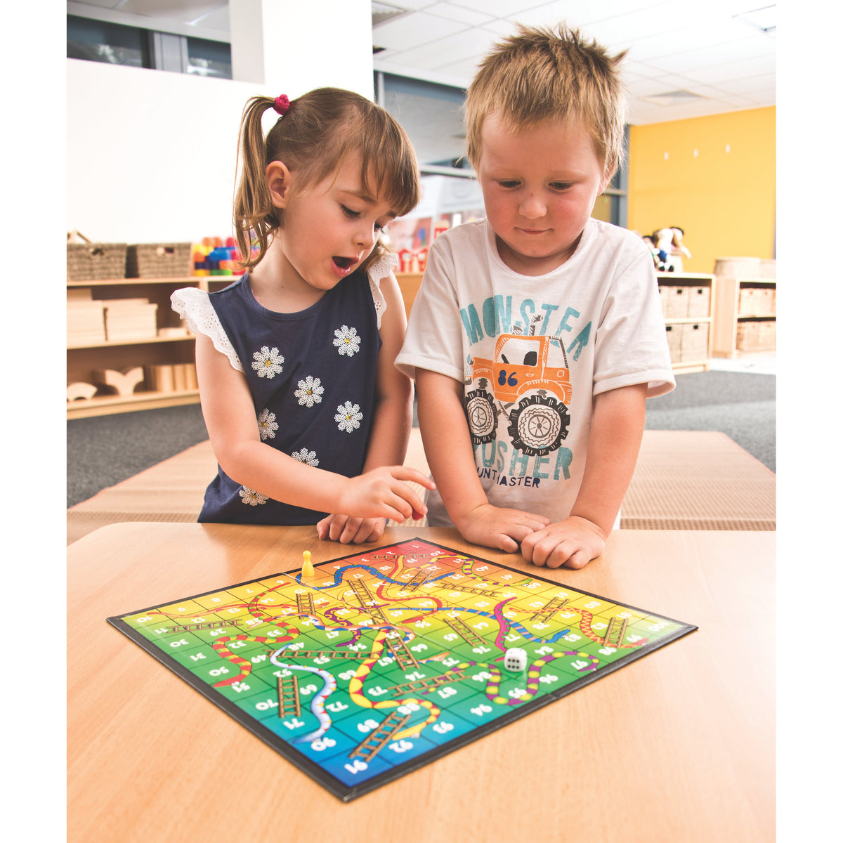 Blue Opal Snakes And Ladders Game