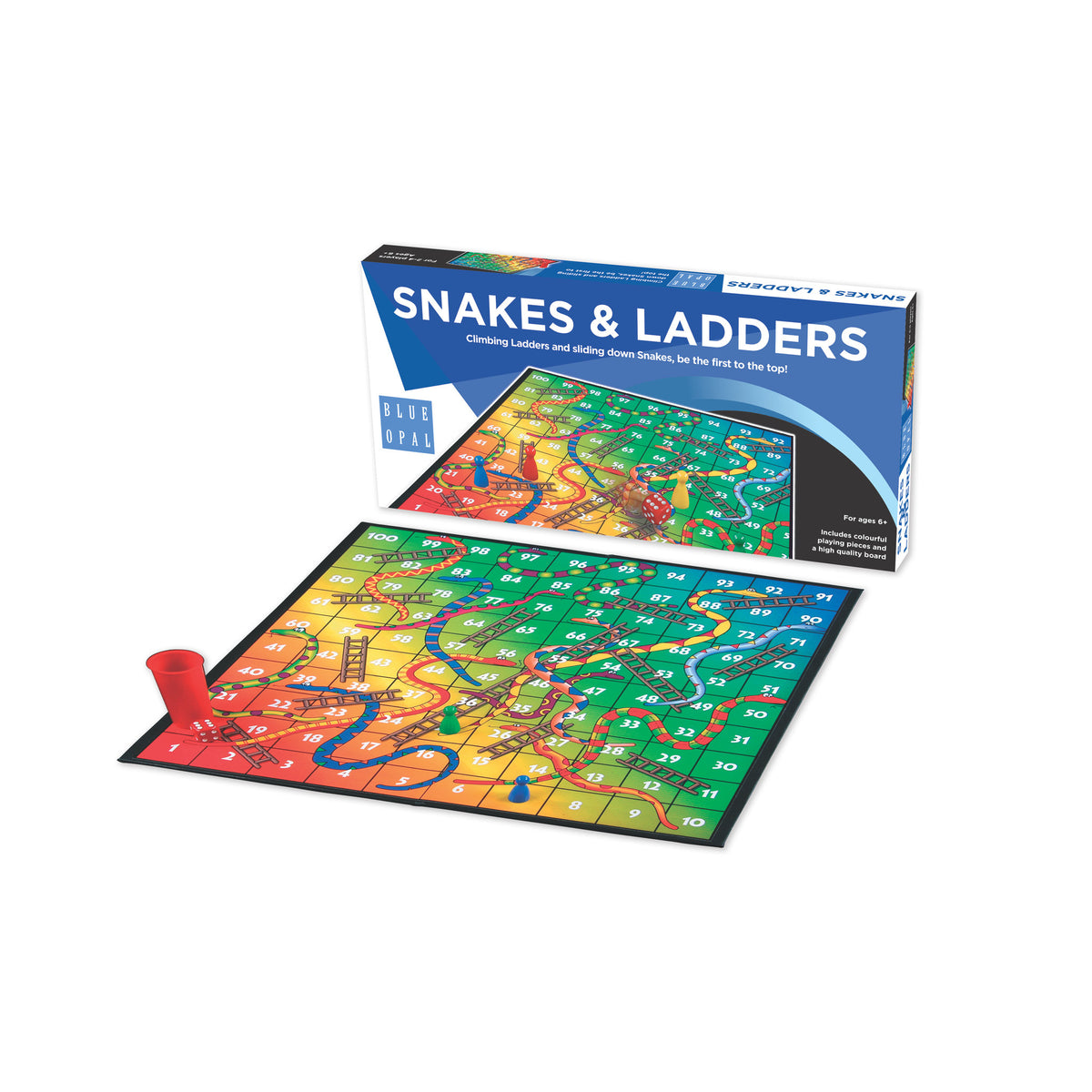 Blue Opal Snakes And Ladders Game