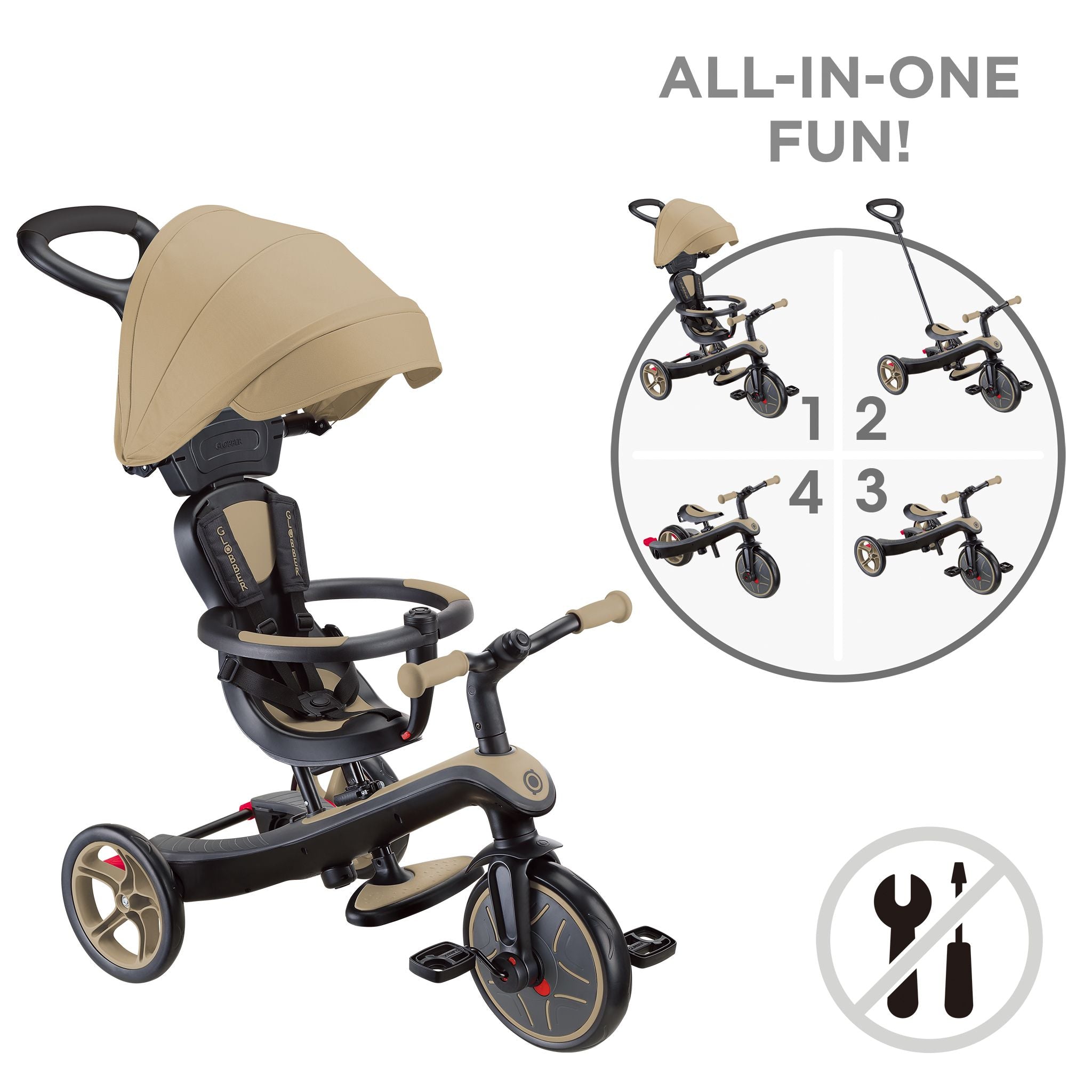 Globber Explorer Trike 4 In 1 - Sand