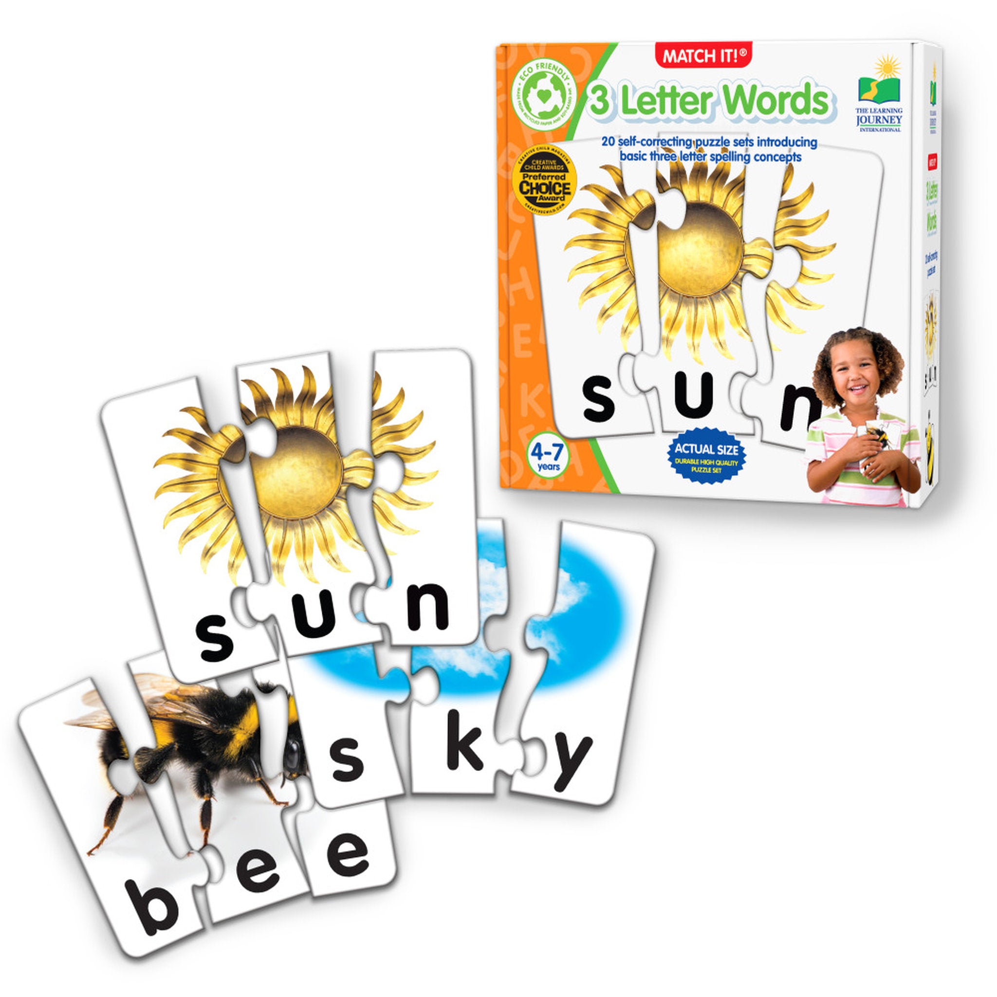 The Learning Journey Match It! 3 Letter Words Puzzle