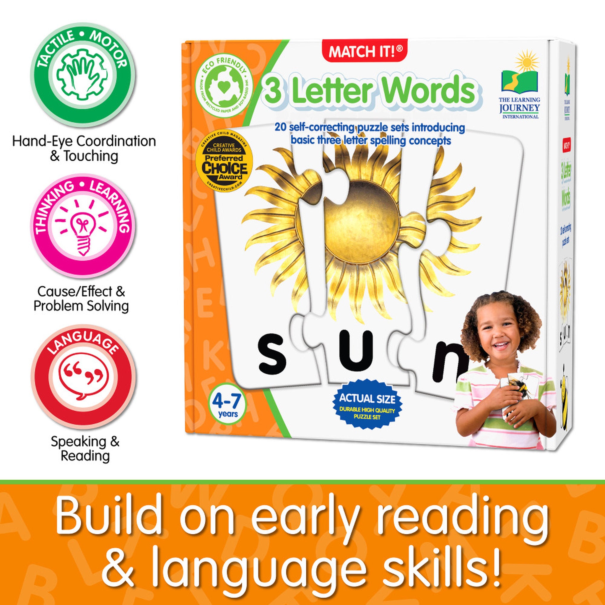 The Learning Journey Match It! 3 Letter Words Puzzle